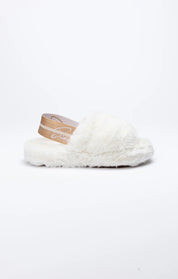 White Fluffy Slide Slipper