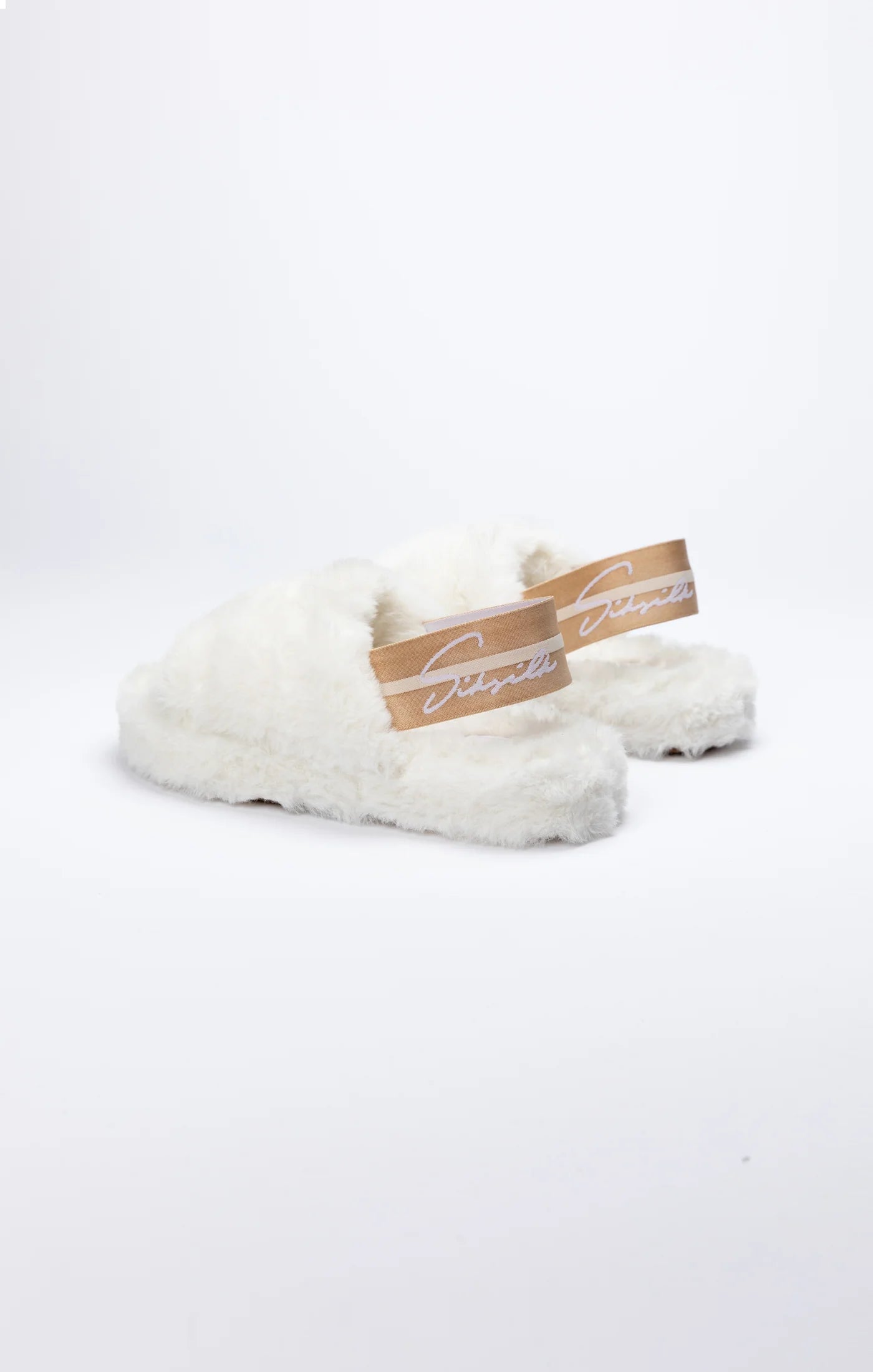 White Fluffy Slide Slipper