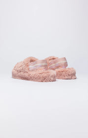 Pink Fluffy Slide Slipper
