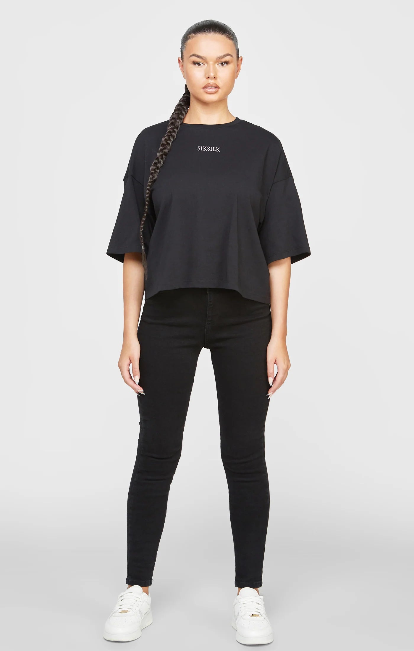 Black Branded Crop T-Shirt