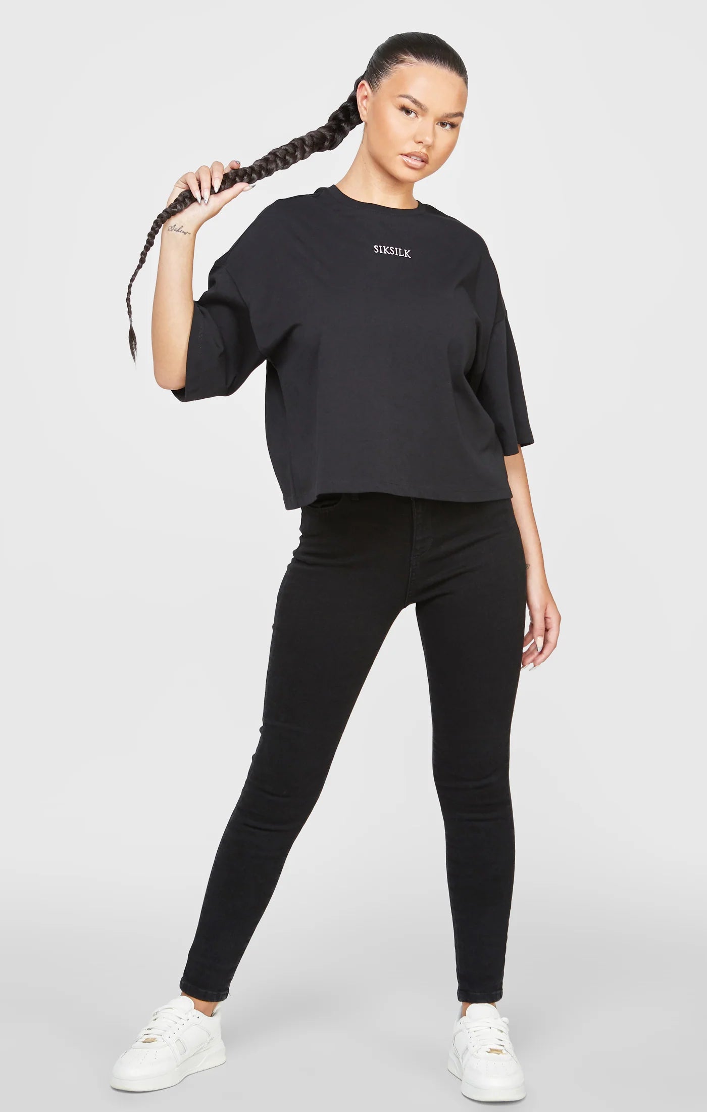 Black Branded Crop T-Shirt