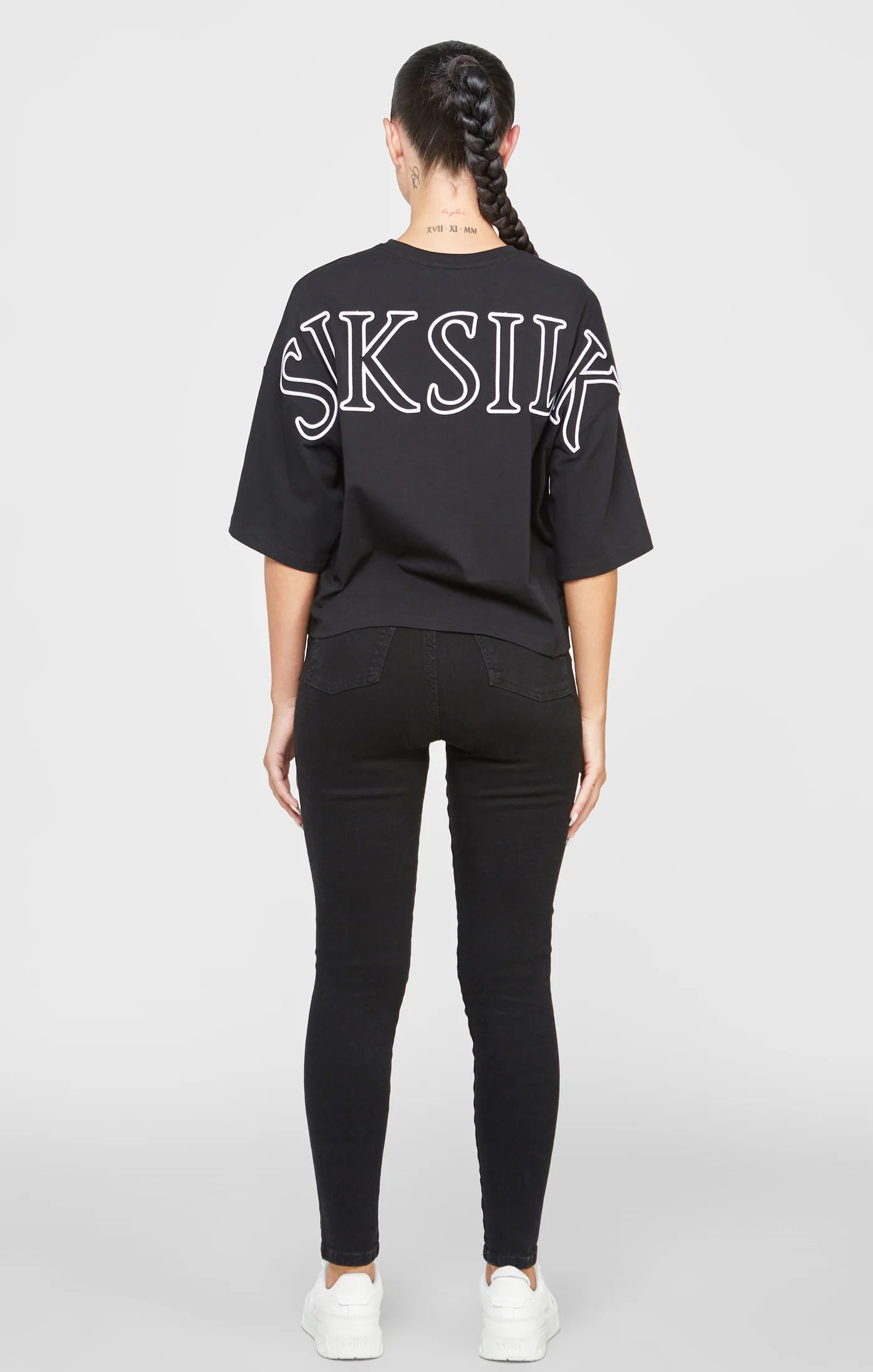 Black Branded Crop T-Shirt
