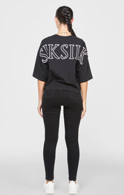 Black Branded Crop T-Shirt