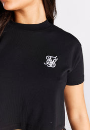Black Essential Box Fit Crop T-Shirt