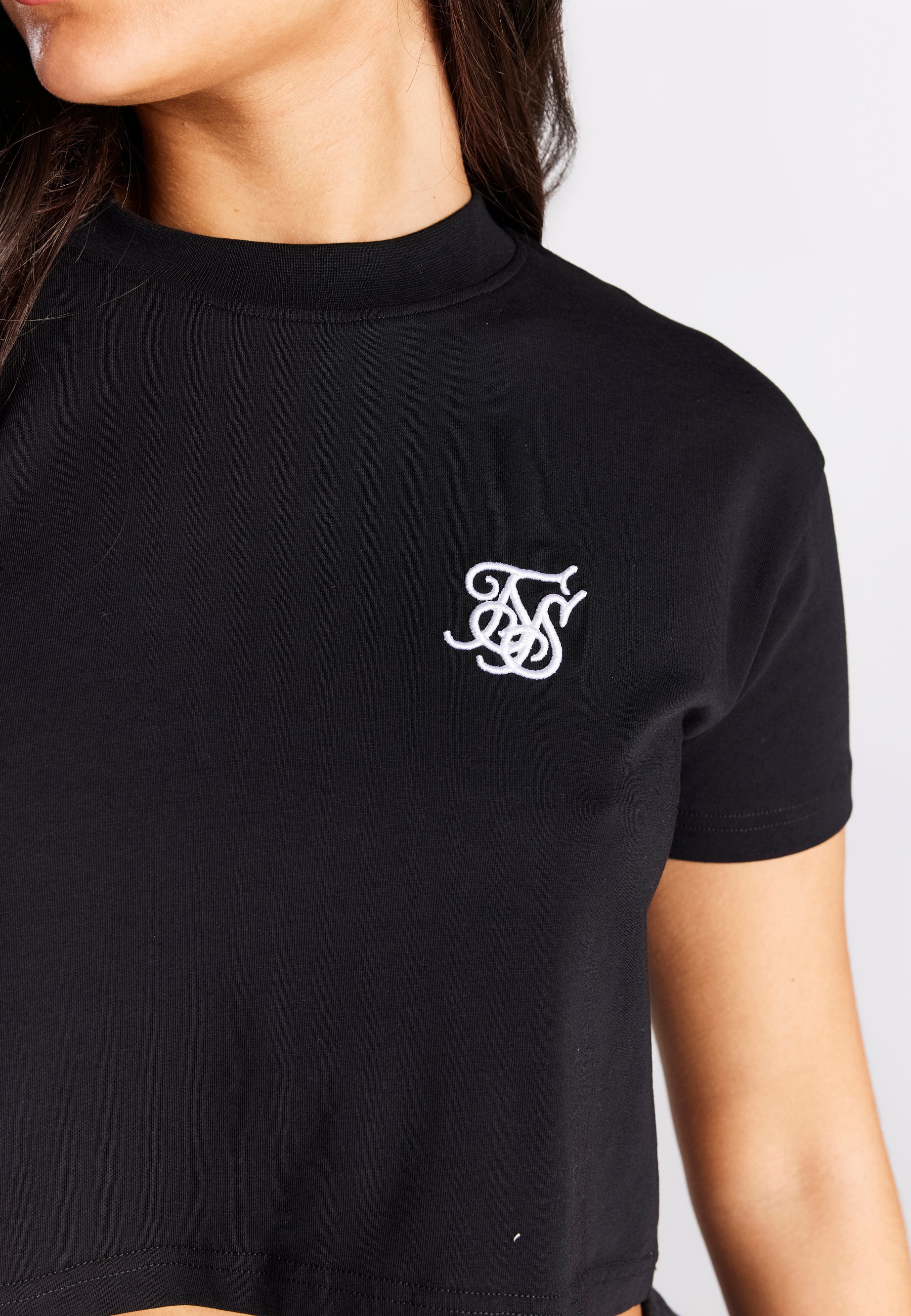 Black Essential Box Fit Crop T-Shirt