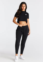 Black Essential Box Fit Crop T-Shirt