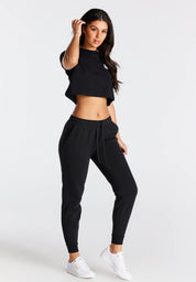 Black Essential Box Fit Crop T-Shirt