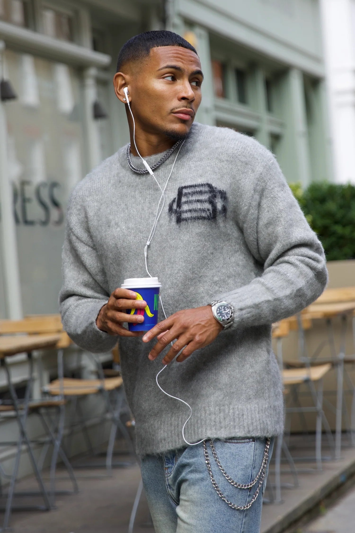 Bénir Mohair Knit BC Jumper - Light Grey