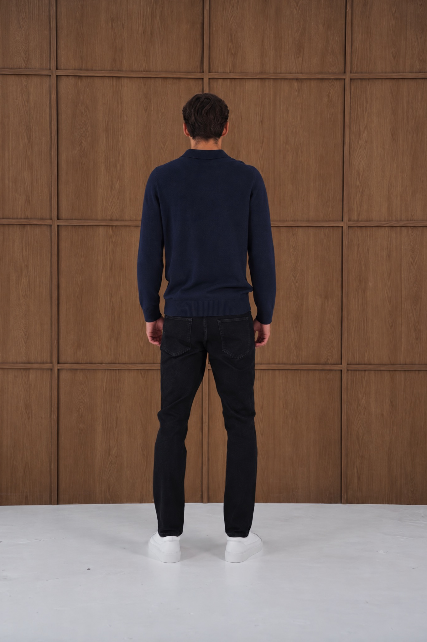 Capo James Button Up LS Polo Shirt - Navy