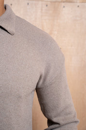 Capo Button LS Polo Shirt - Brown