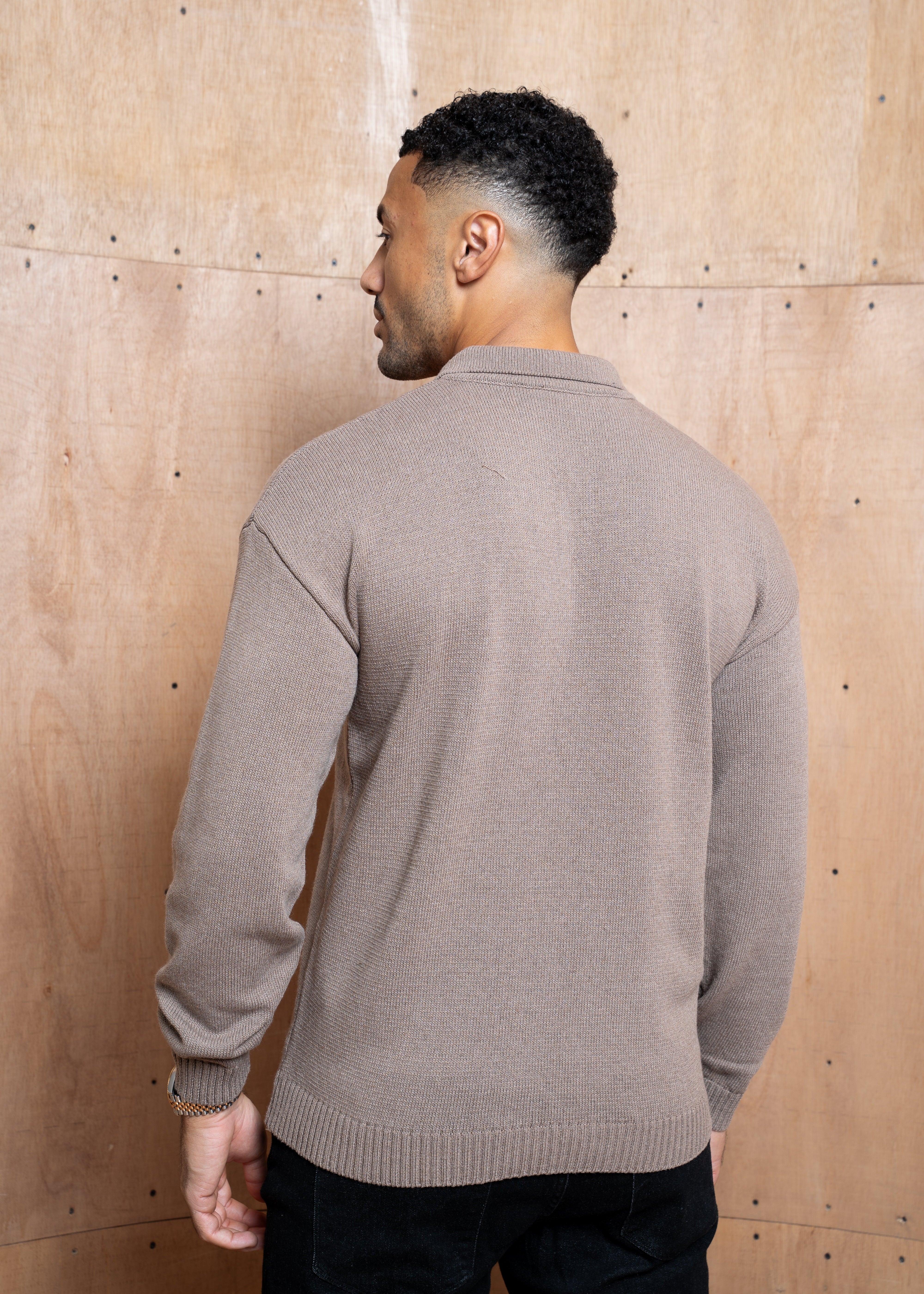 Capo Button LS Polo Shirt - Brown