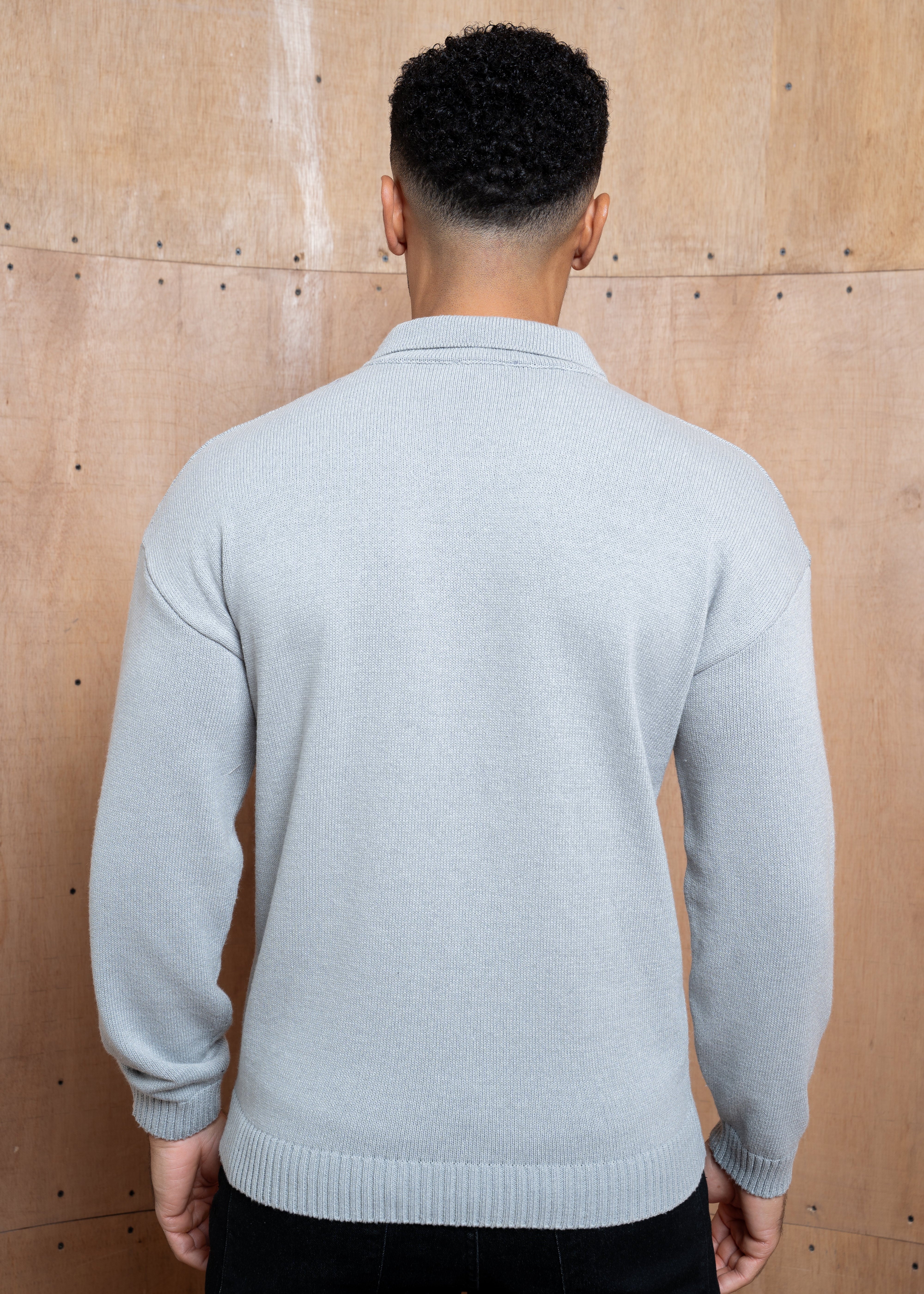 Capo Button LS Polo Shirt - Light Grey