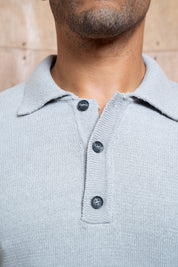 Capo Button LS Polo Shirt - Light Grey