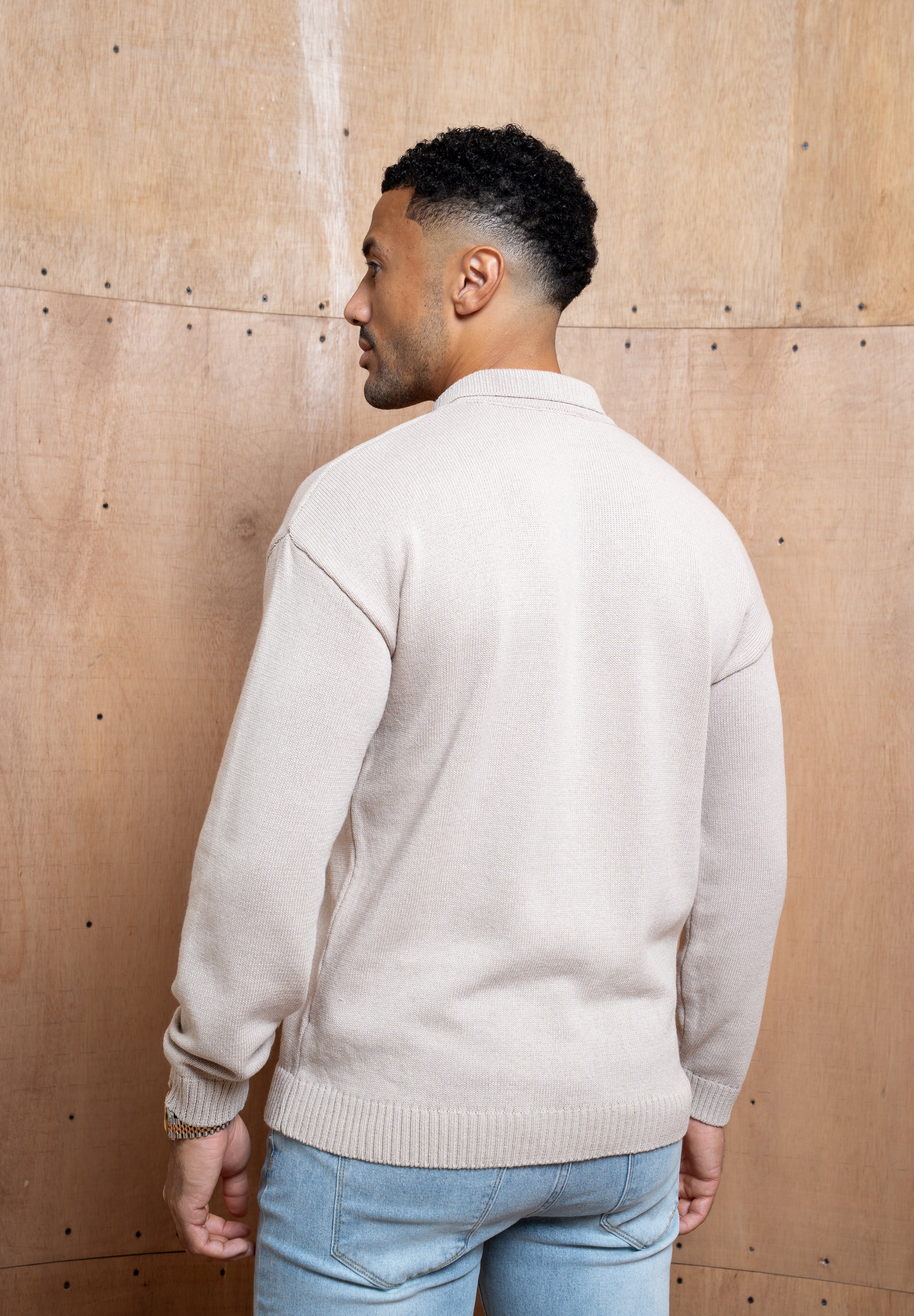 Capo Button LS Polo Shirt - Oatmeal