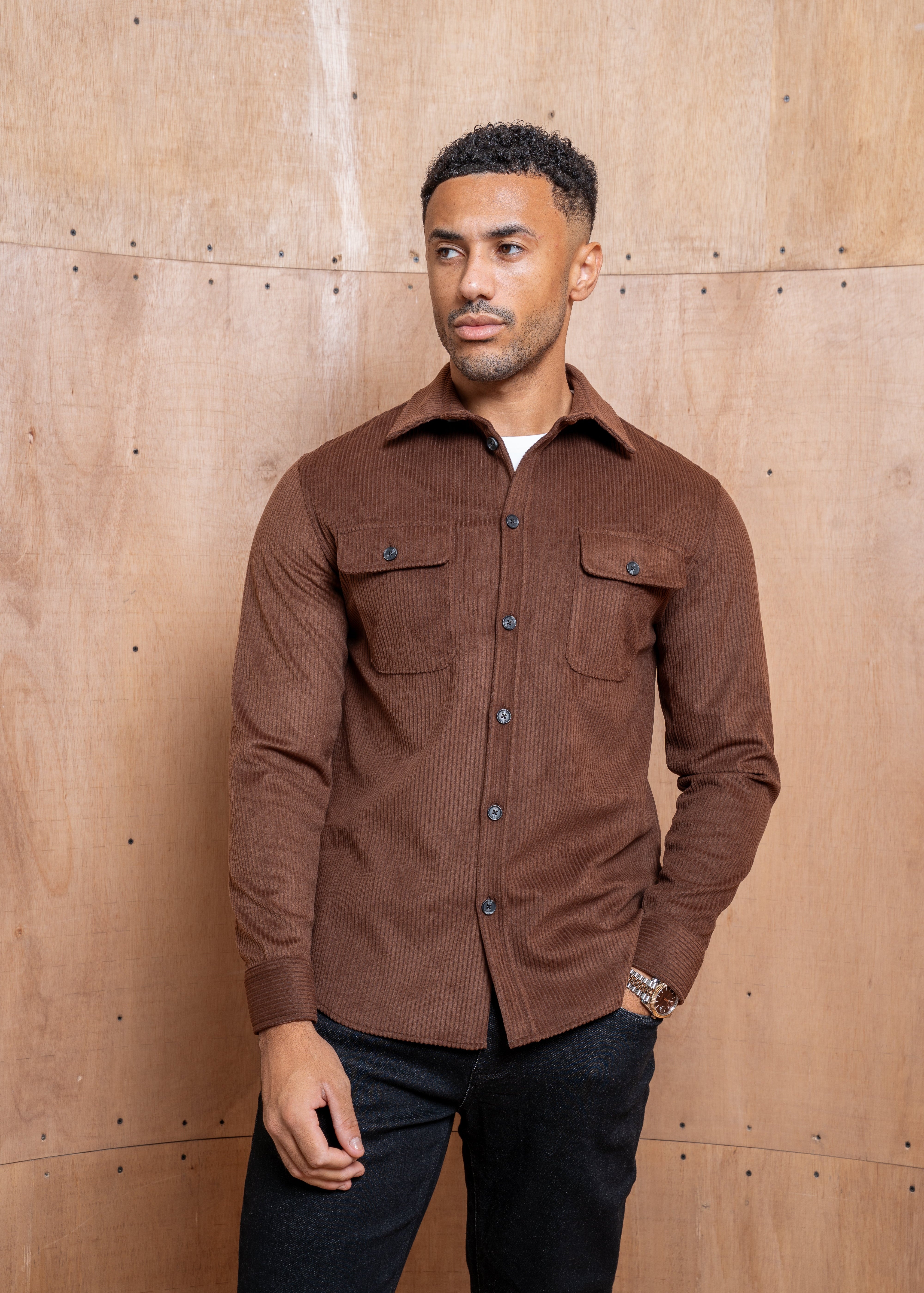 Capo Corduroy Overshirt - Brown
