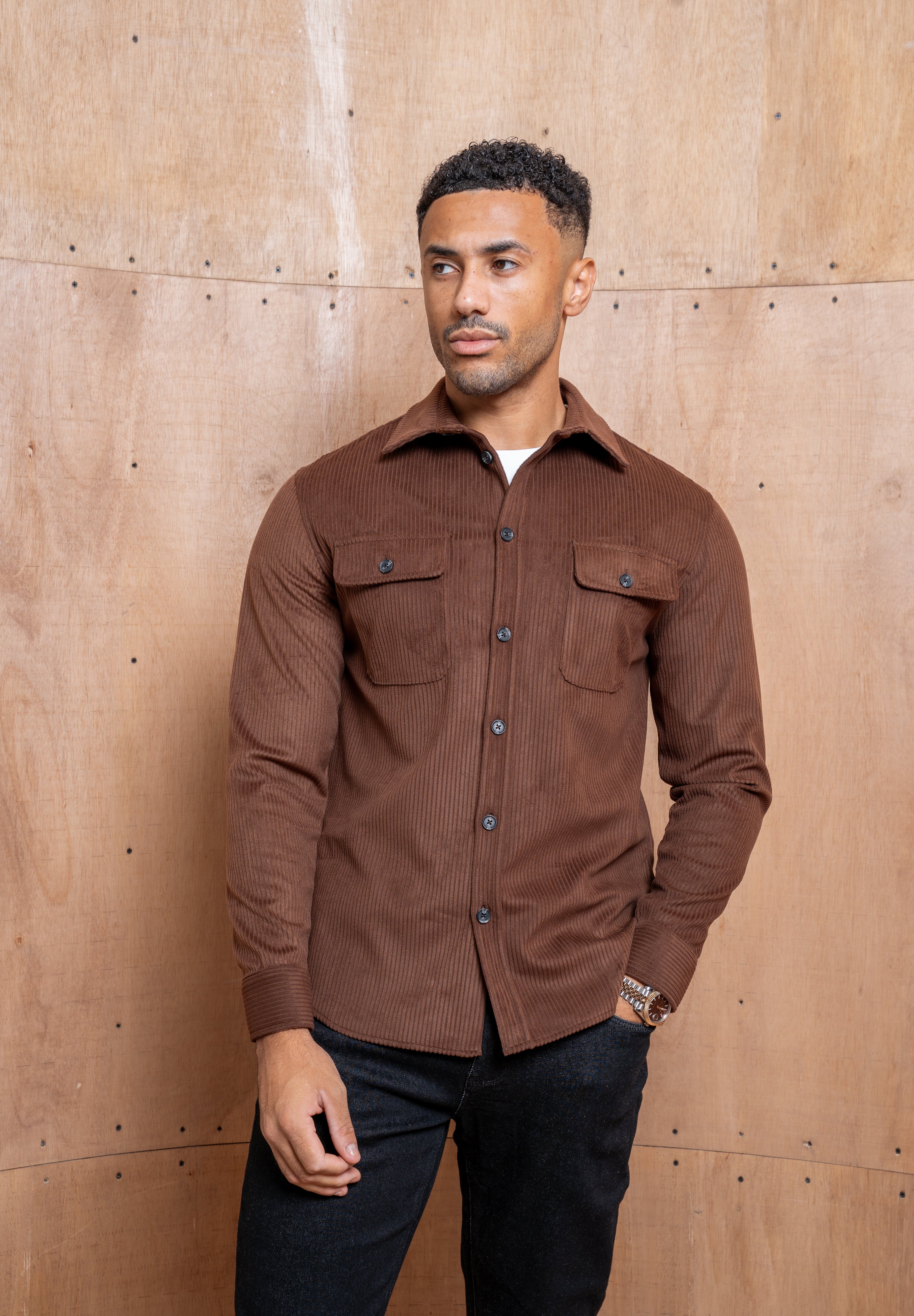 Capo Corduroy Overshirt - Brown