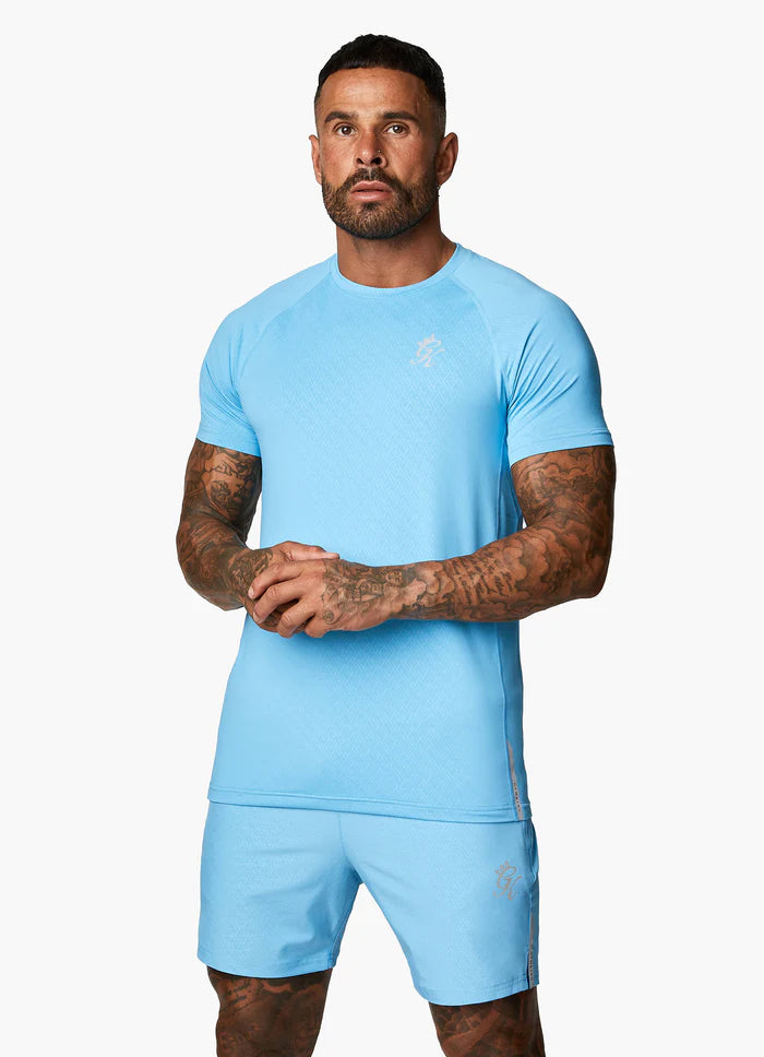 Gym King Debossed Energy Tee - Blue Reef