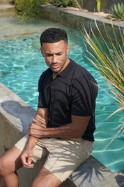 Capo Soft Button Through Shirt - Black