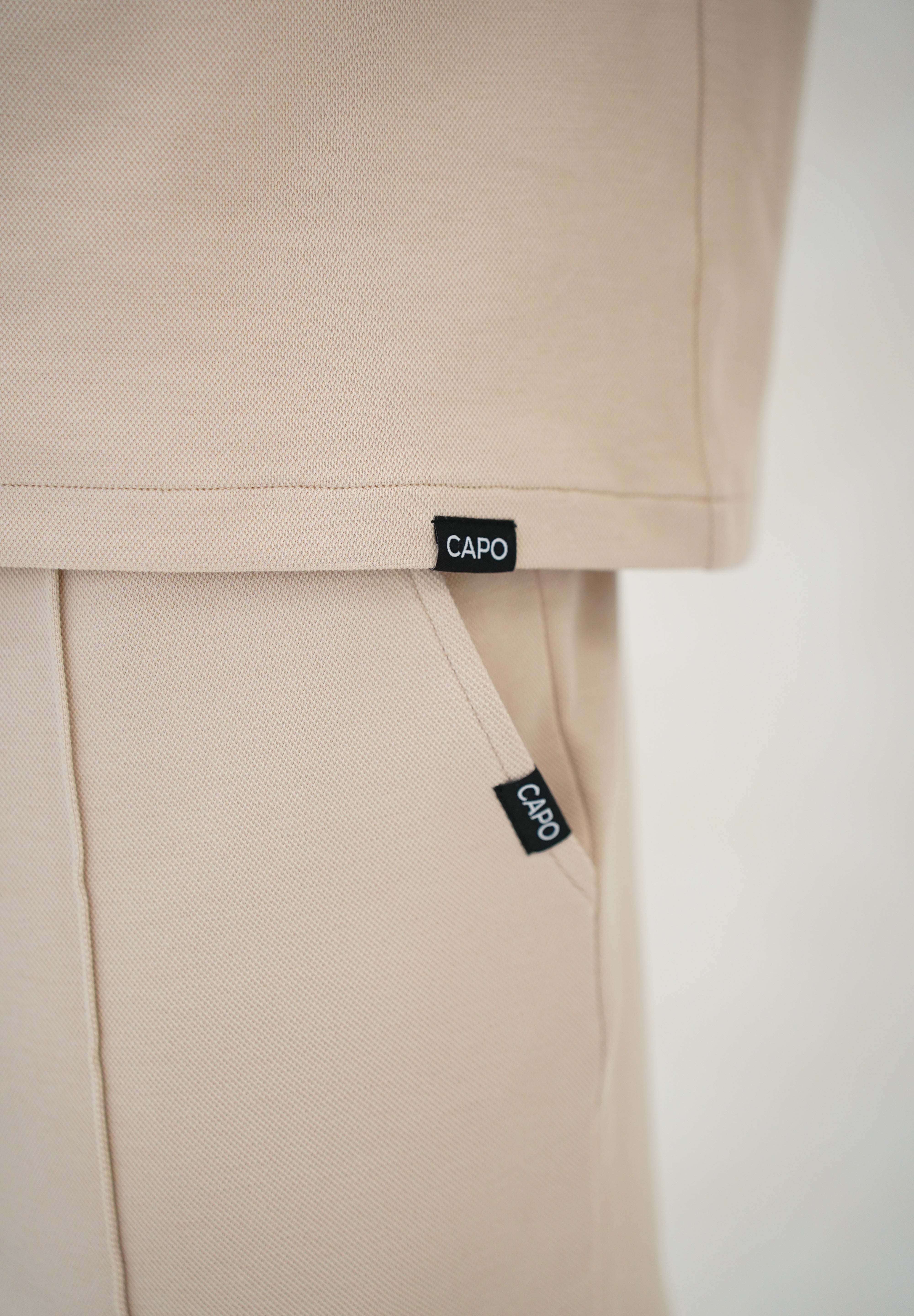 Capo Pique 1/4 Zip Top - Oatmeal