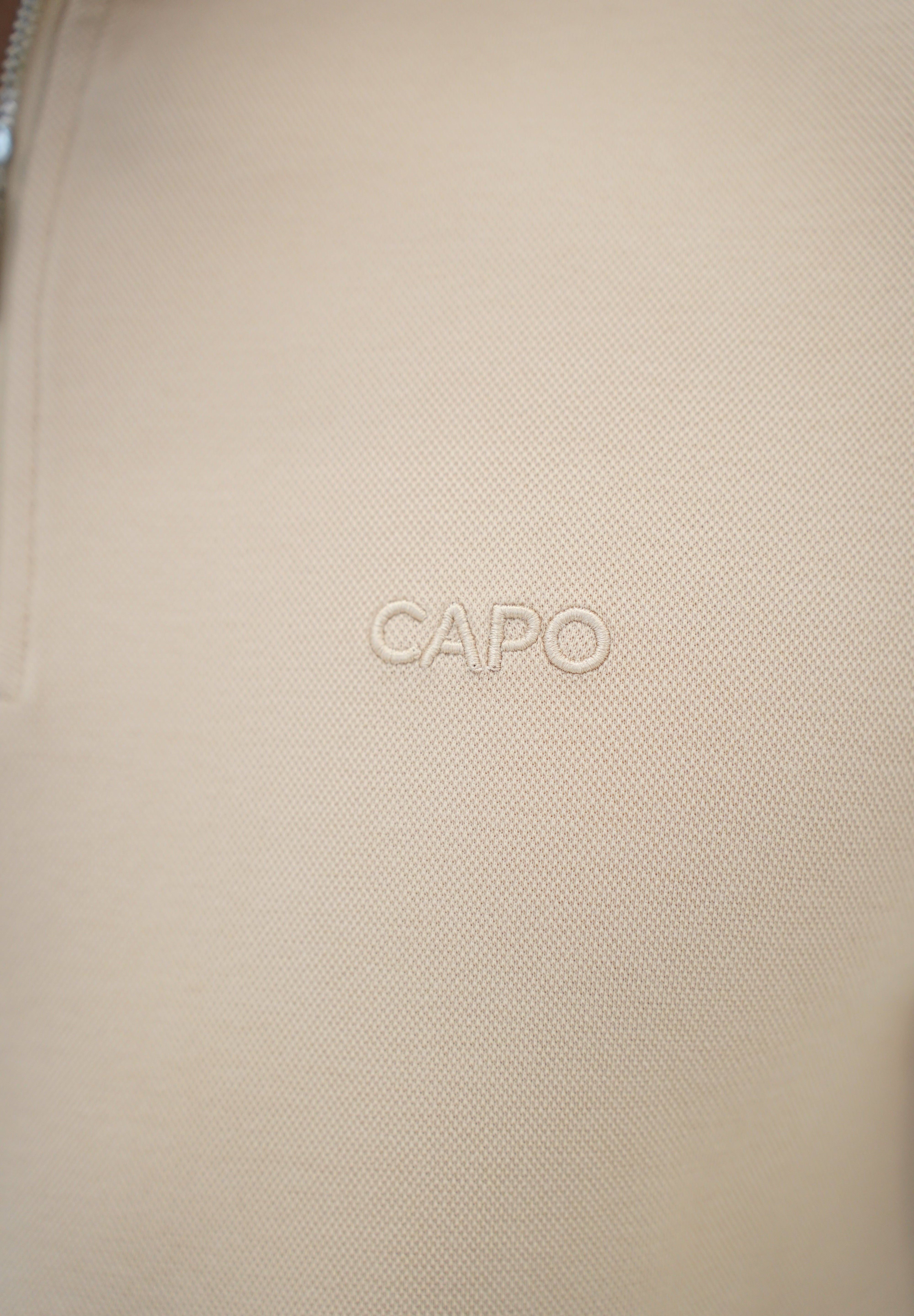 Capo Pique 1/4 Zip Top - Oatmeal