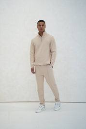 Capo Pique 1/4 Zip Top - Oatmeal