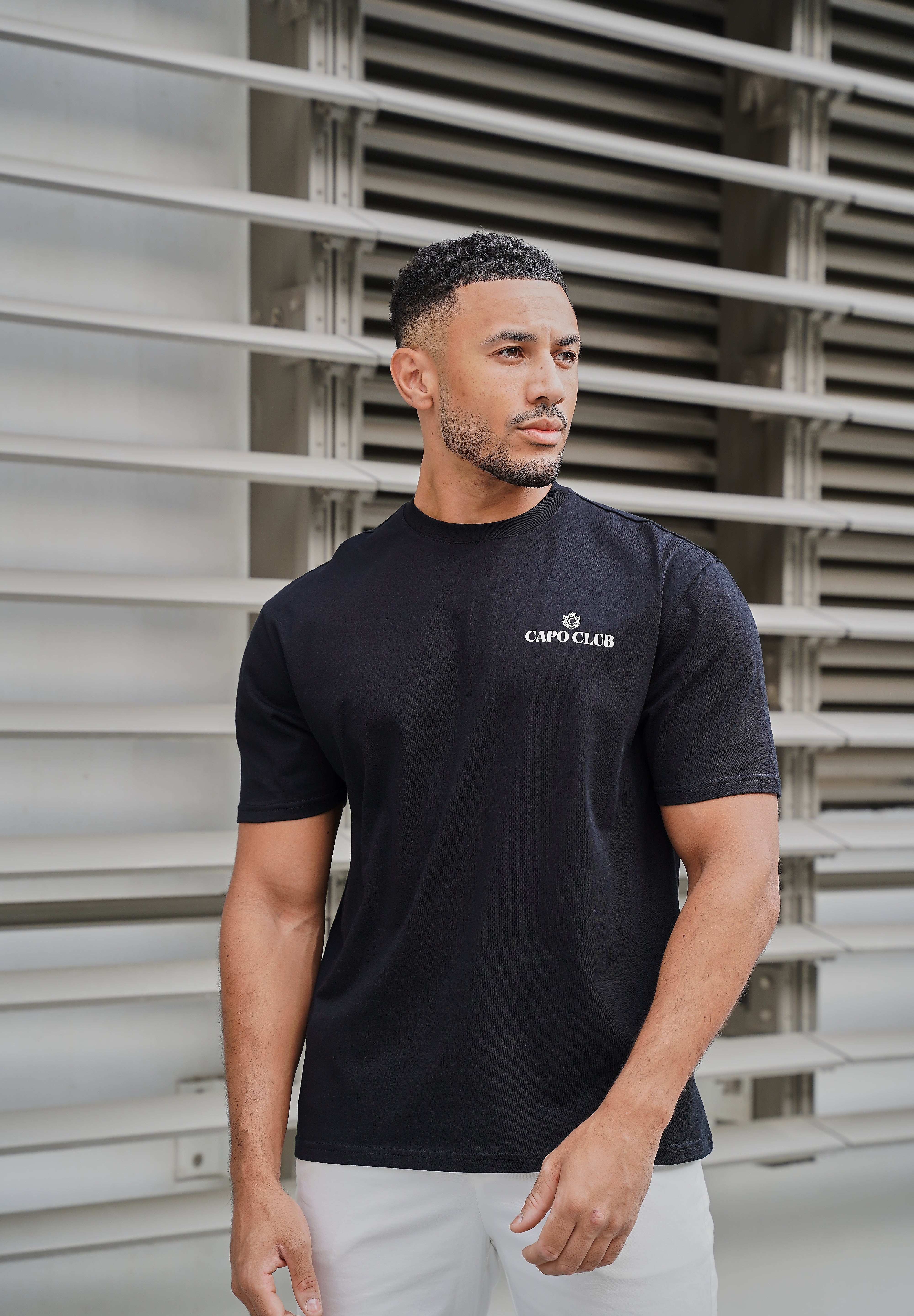 Capo Club Craftsman Crest T-Shirt - Black/Porpoise