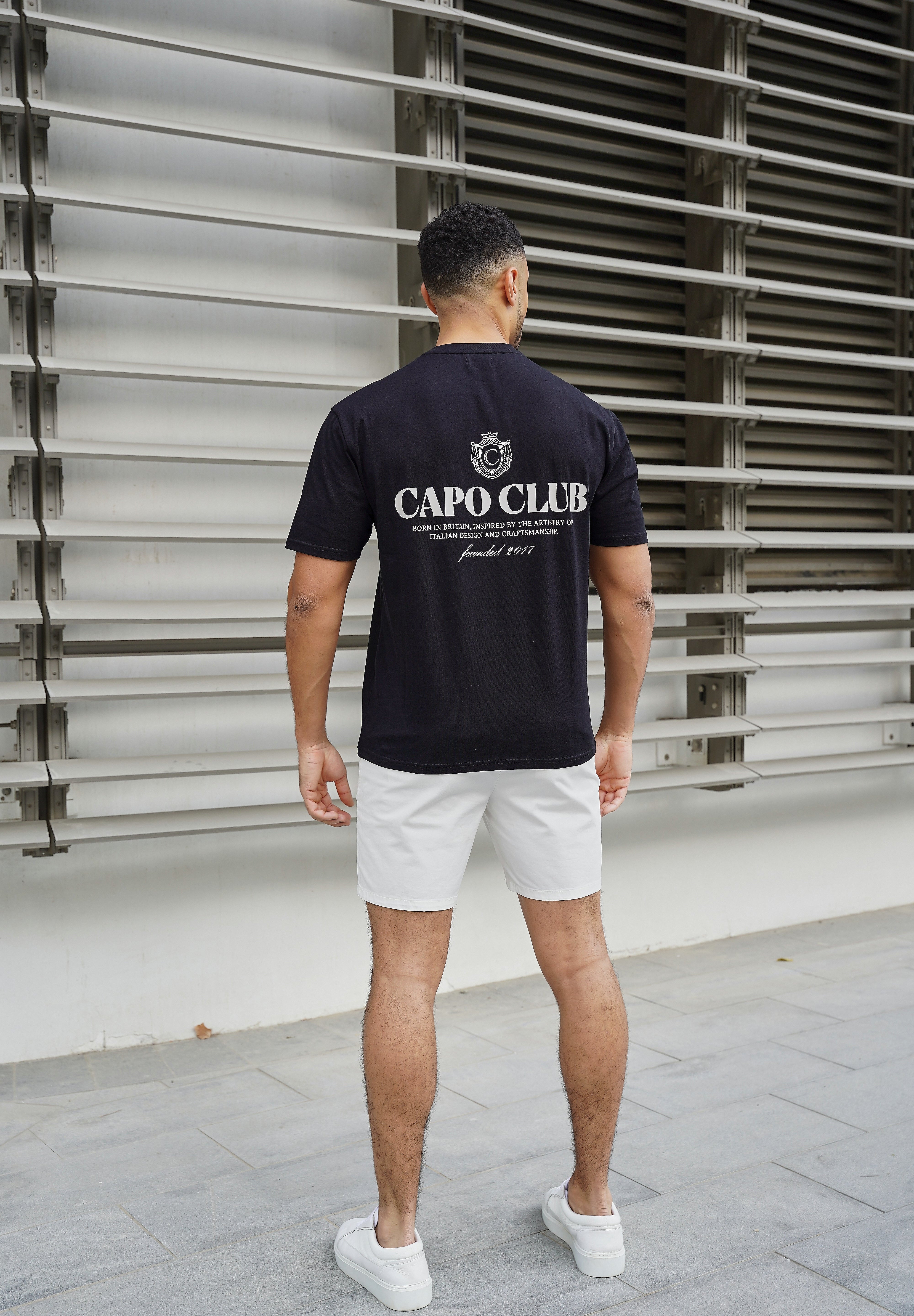 Capo Club Craftsman Crest T-Shirt - Black/Porpoise
