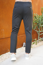 Capo Interlock Smart Trousers - Black