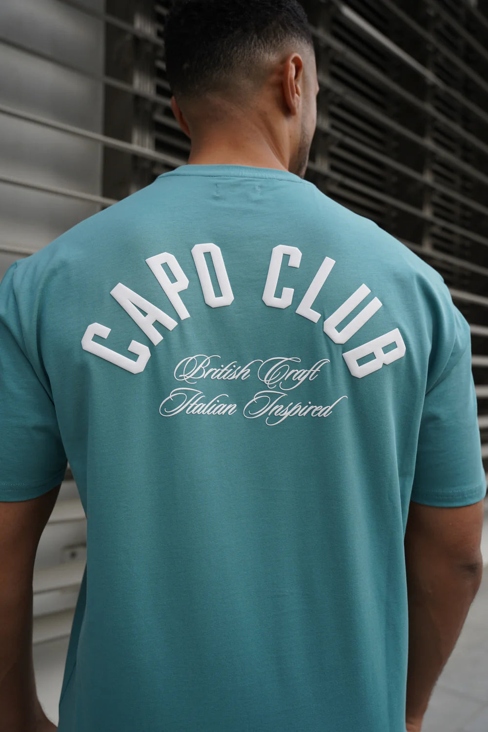Capo Club Script T-Shirt - Oil Blue/White