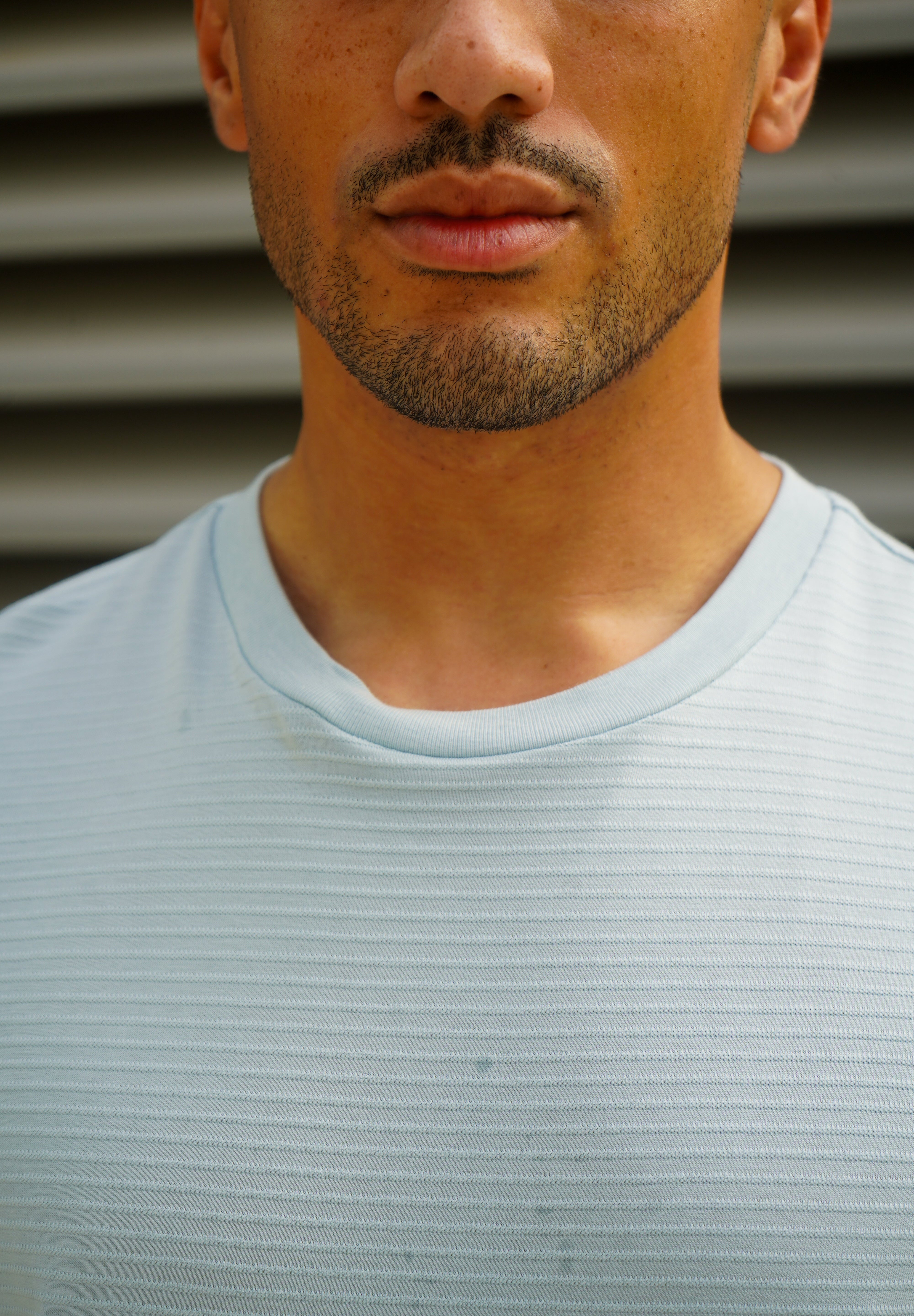 Capo Mercerised Ribbed T-Shirt - Light Blue