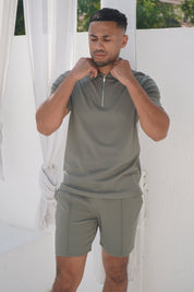 Capo Textured Shorts - Light Olive