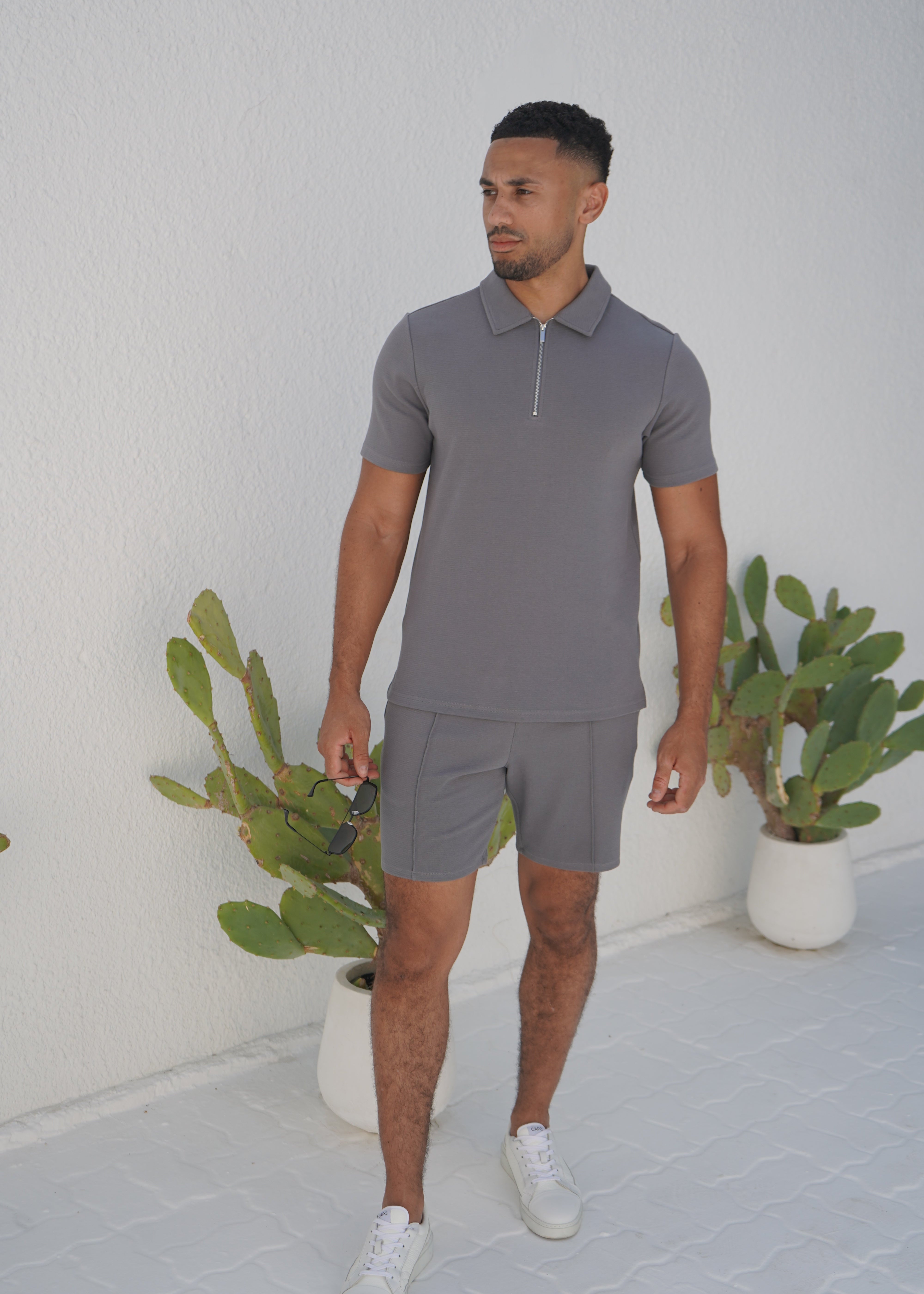 Capo Textured Shorts - Grey