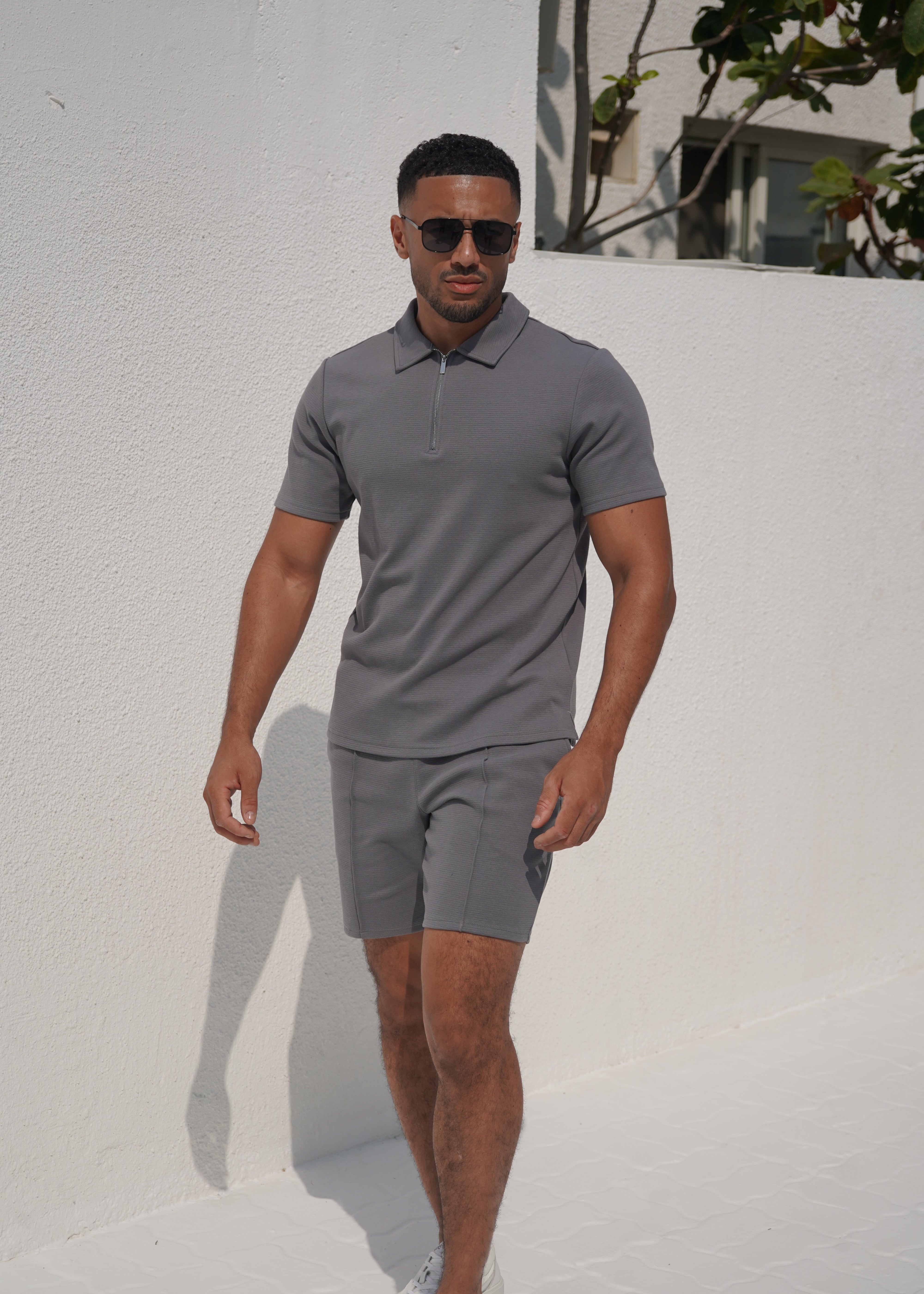 Capo Textured Shorts - Grey