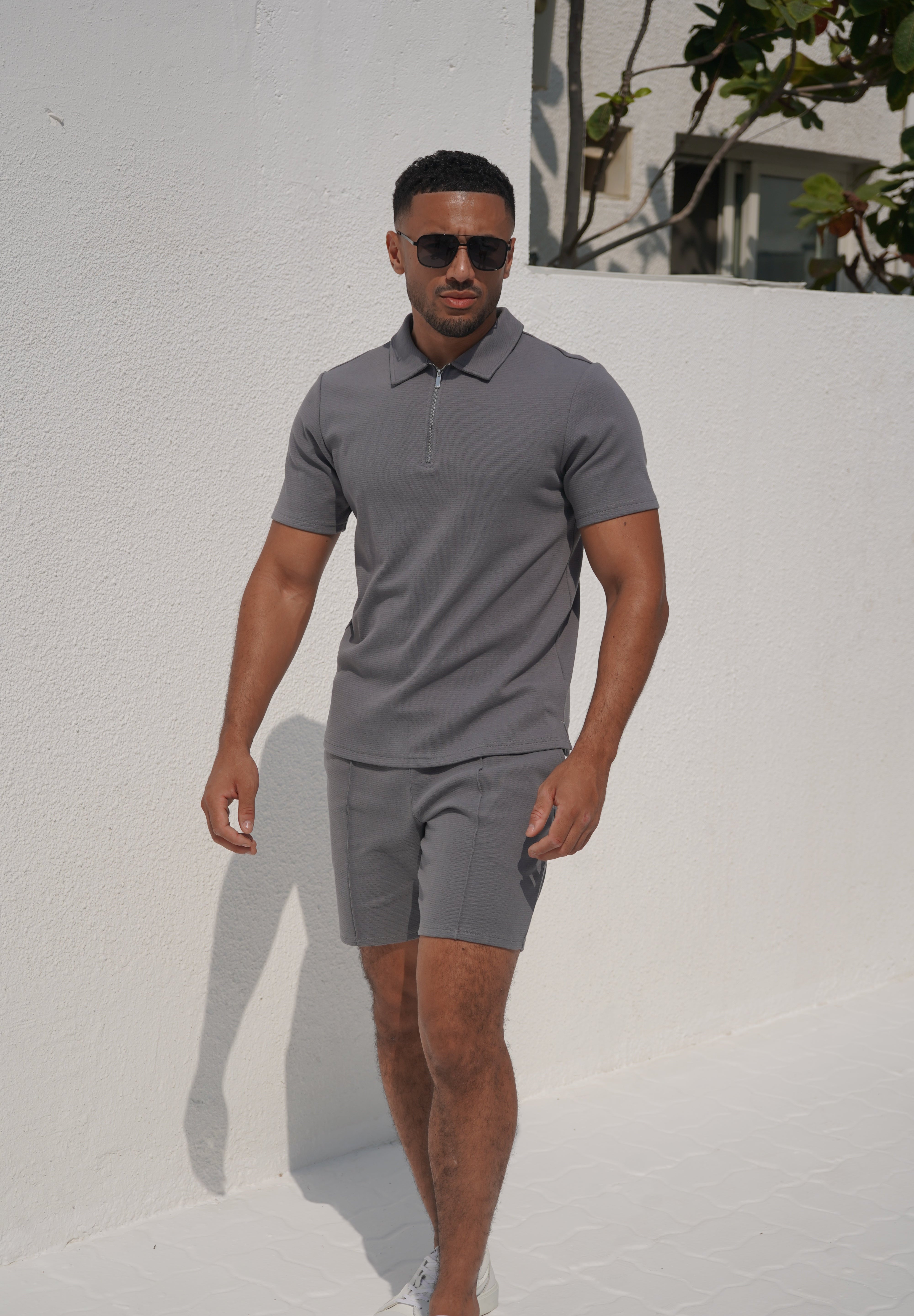 Capo Textured Shorts - Grey