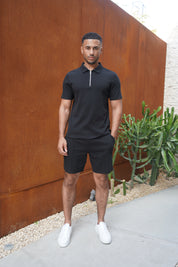 Capo Textured Shorts - Black