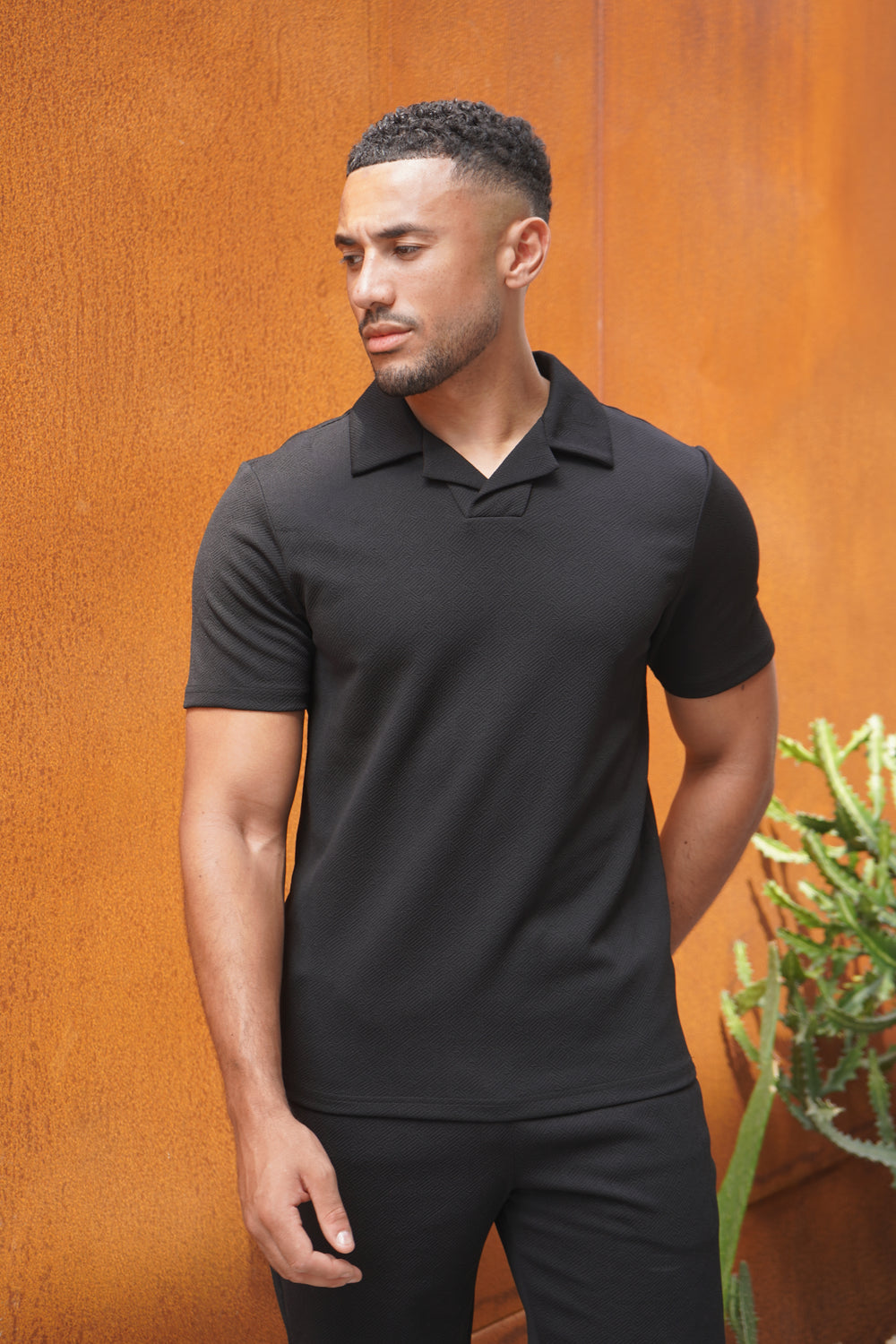 Capo Aztec Revere Polo Shirt - Black