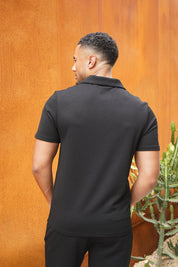 Capo Aztec Revere Polo Shirt - Black