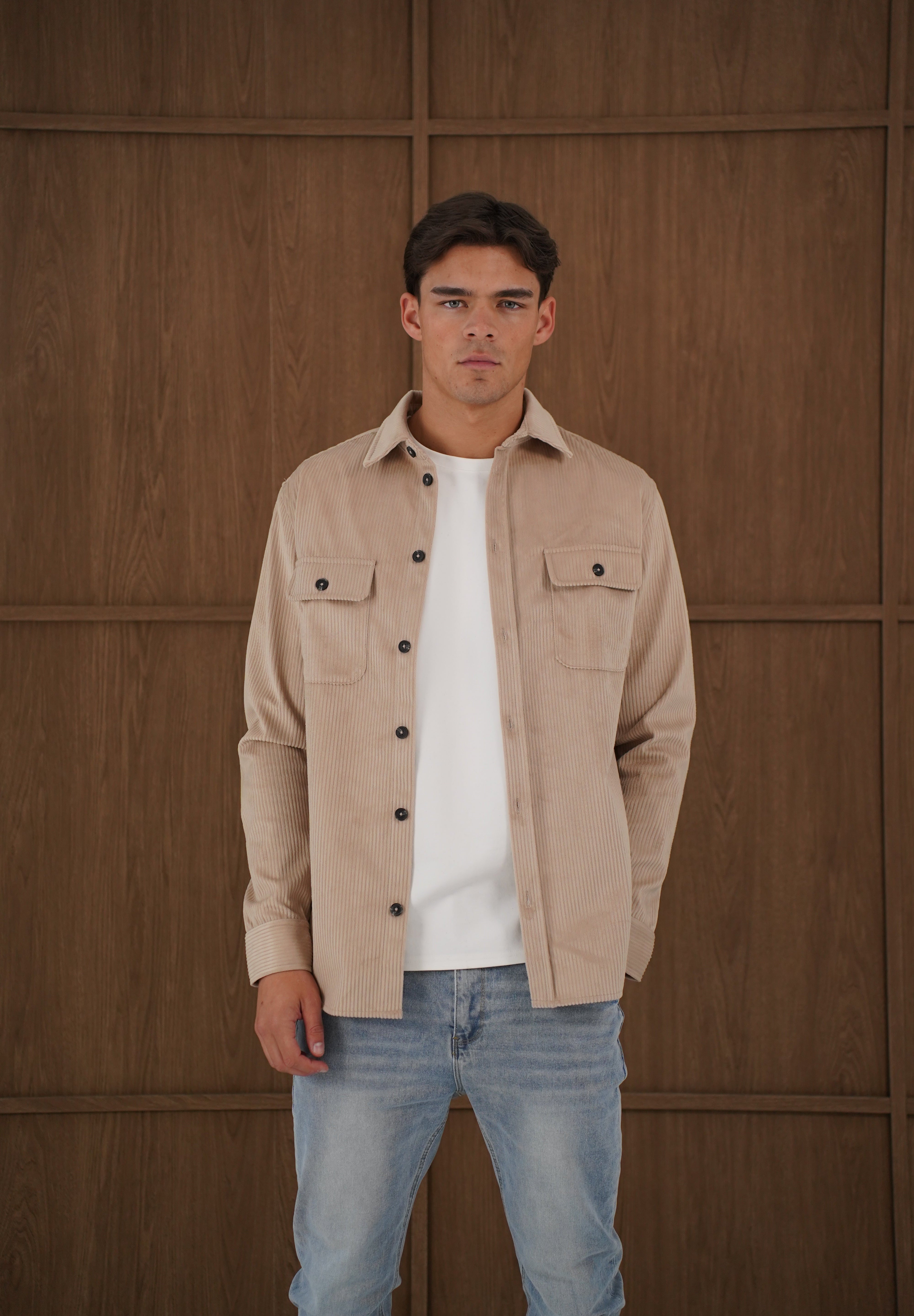 Capo Corduroy Overshirt - Stone