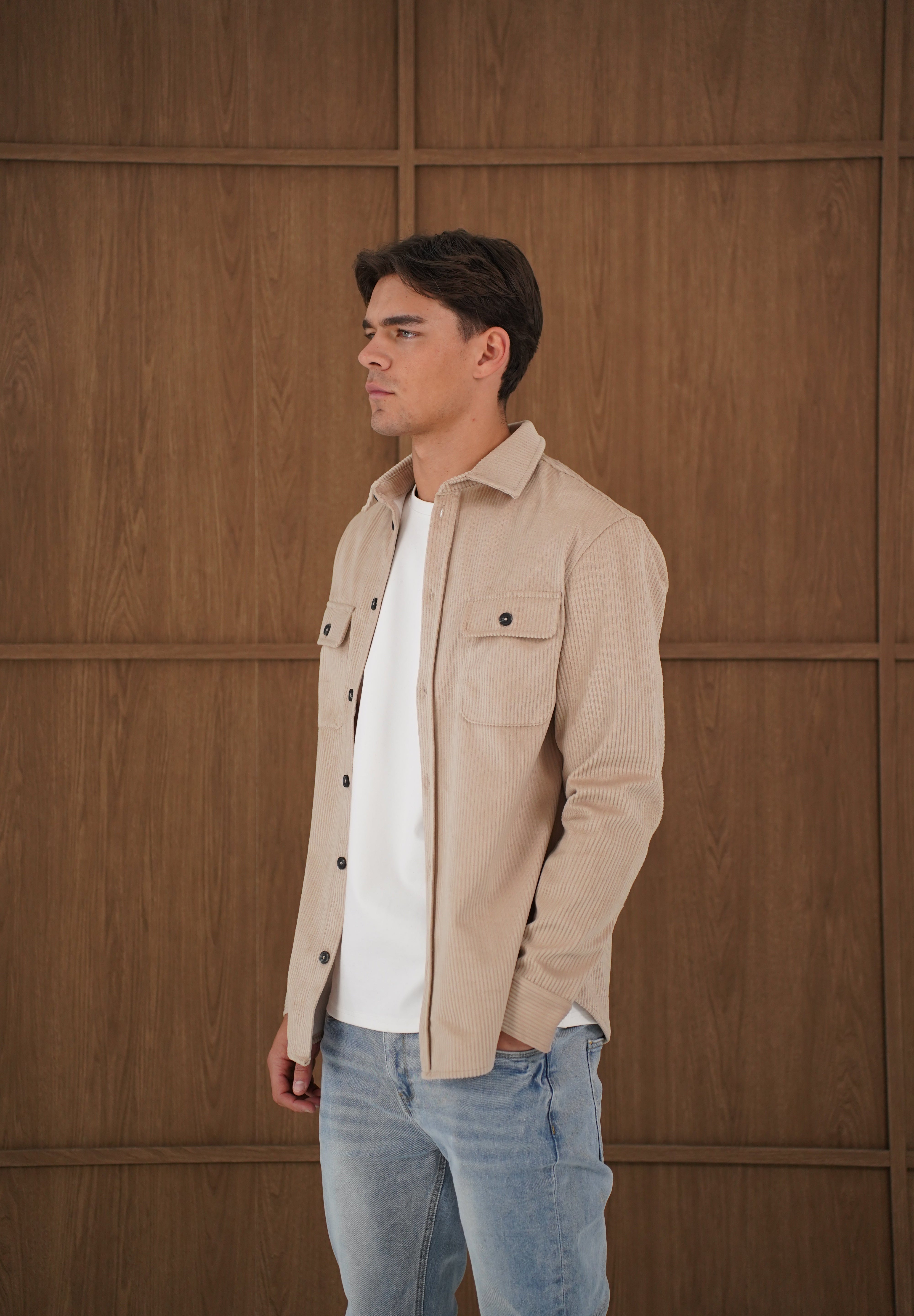 Capo Corduroy Overshirt - Stone