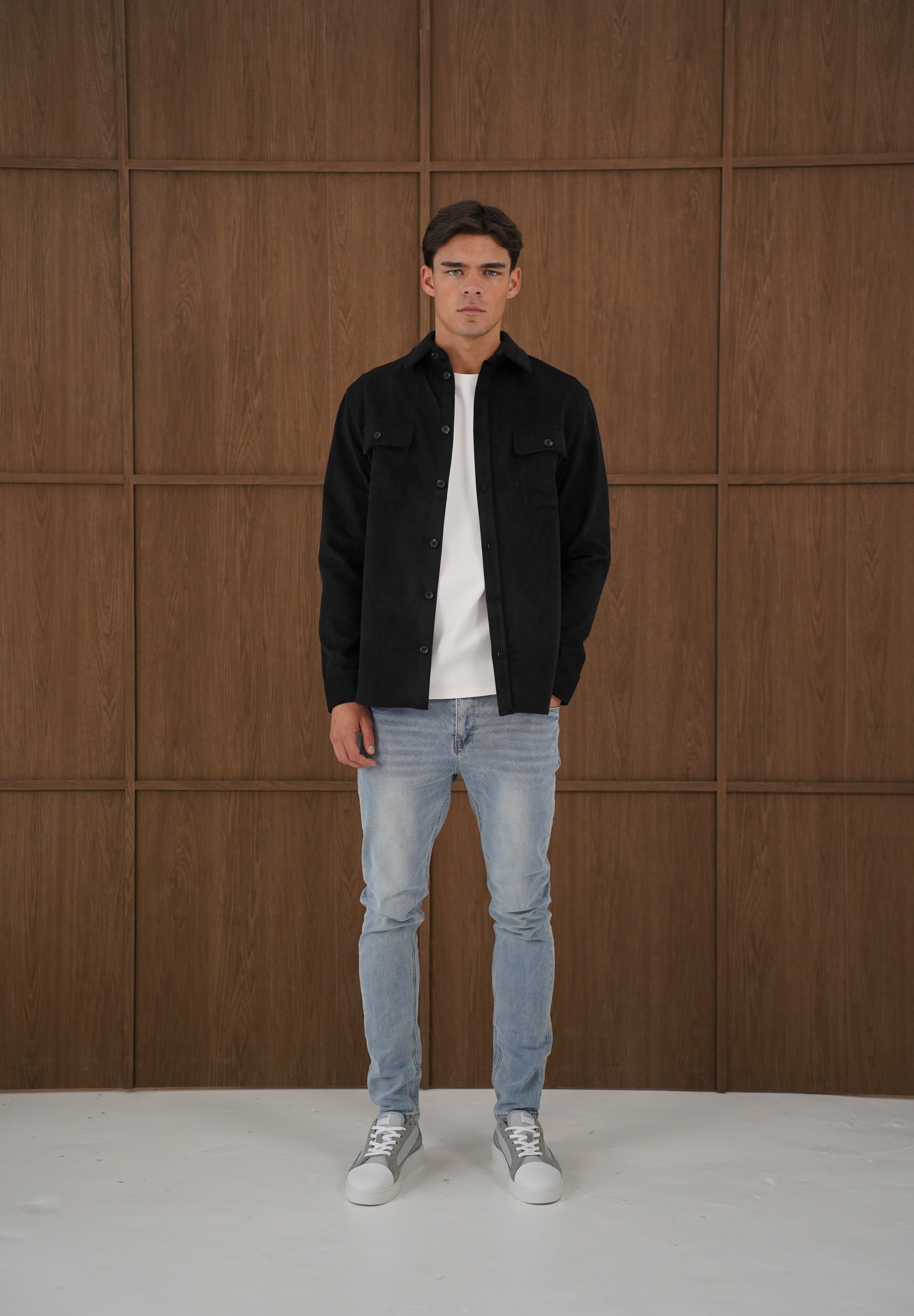 Capo Corduroy Overshirt - Black