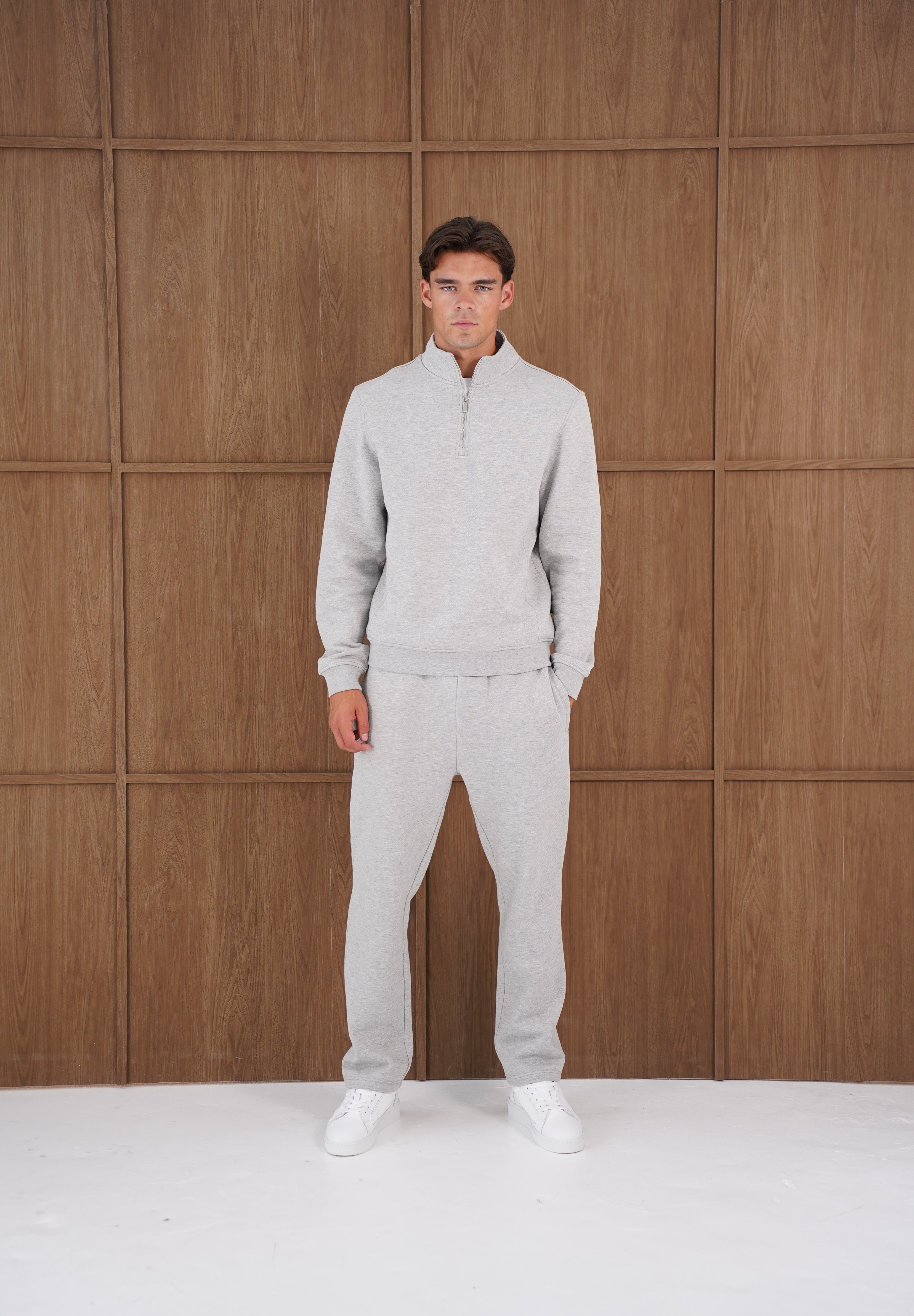 Capo Heavyweight 1/4 Zip Sweatshirt - Light Grey