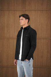Capo Corduroy Overshirt - Black
