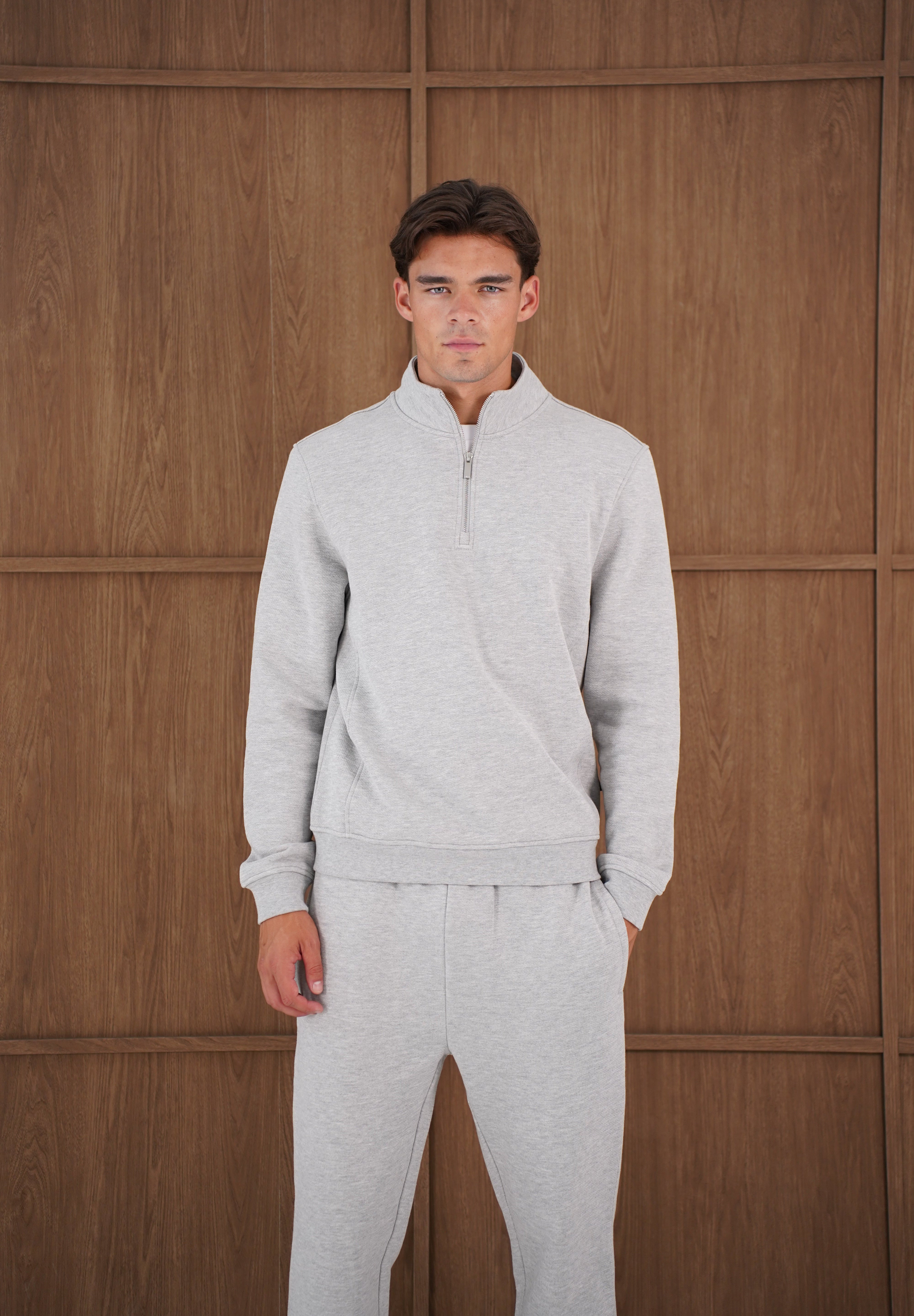 Capo Heavyweight 1/4 Zip Sweatshirt - Light Grey