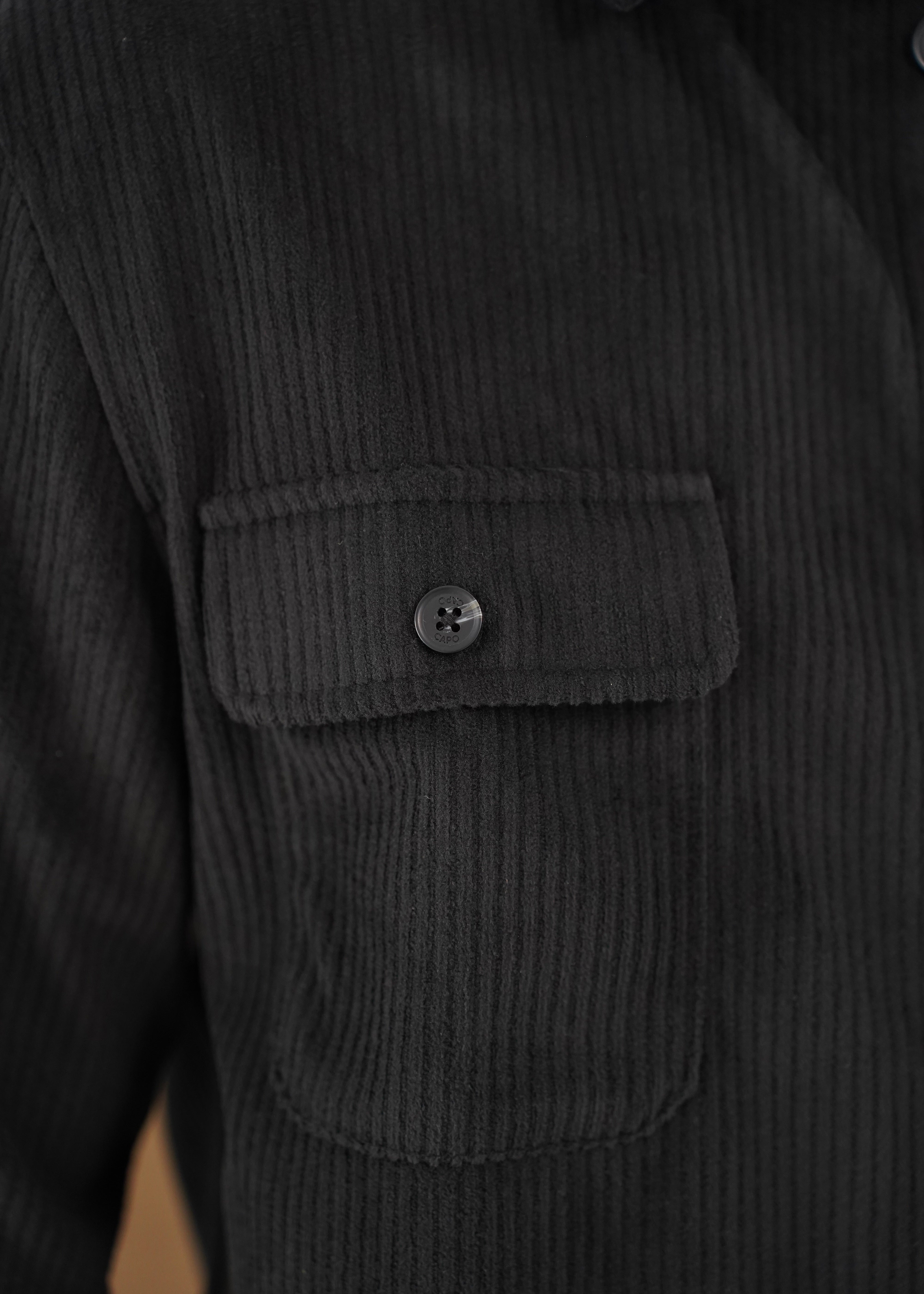 Capo Corduroy Overshirt - Black
