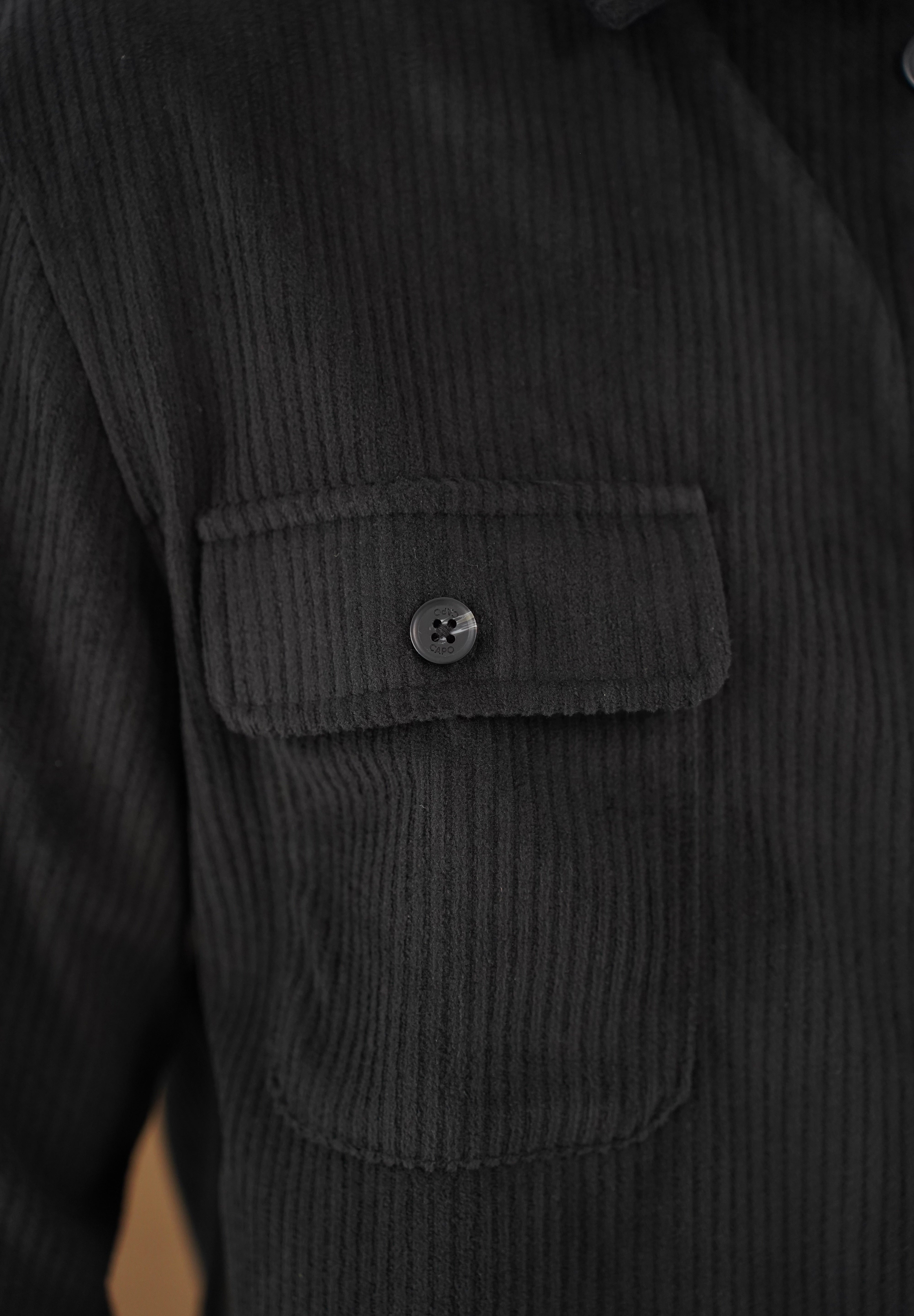 Capo Corduroy Overshirt - Black