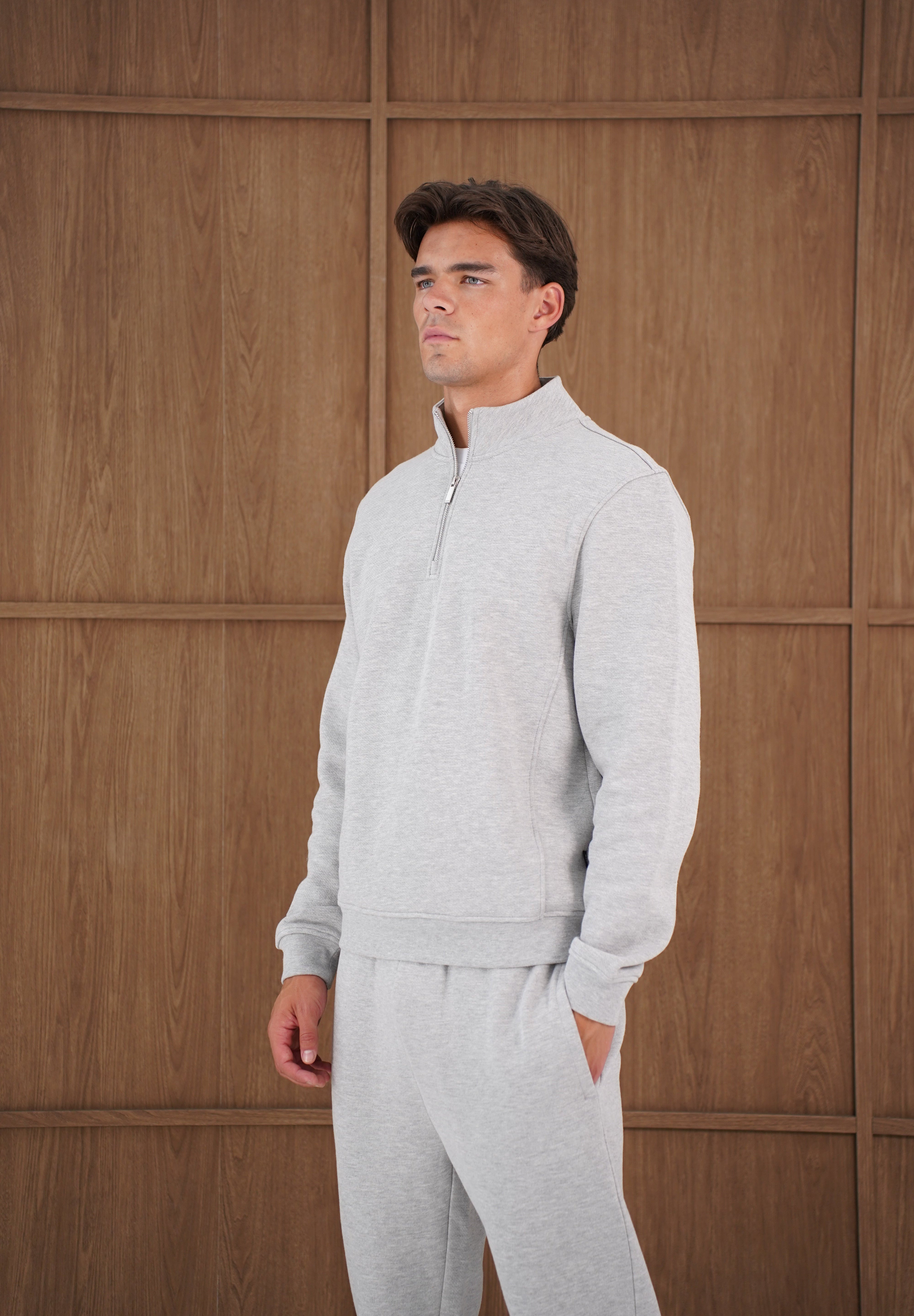 Capo Heavyweight 1/4 Zip Sweatshirt - Light Grey