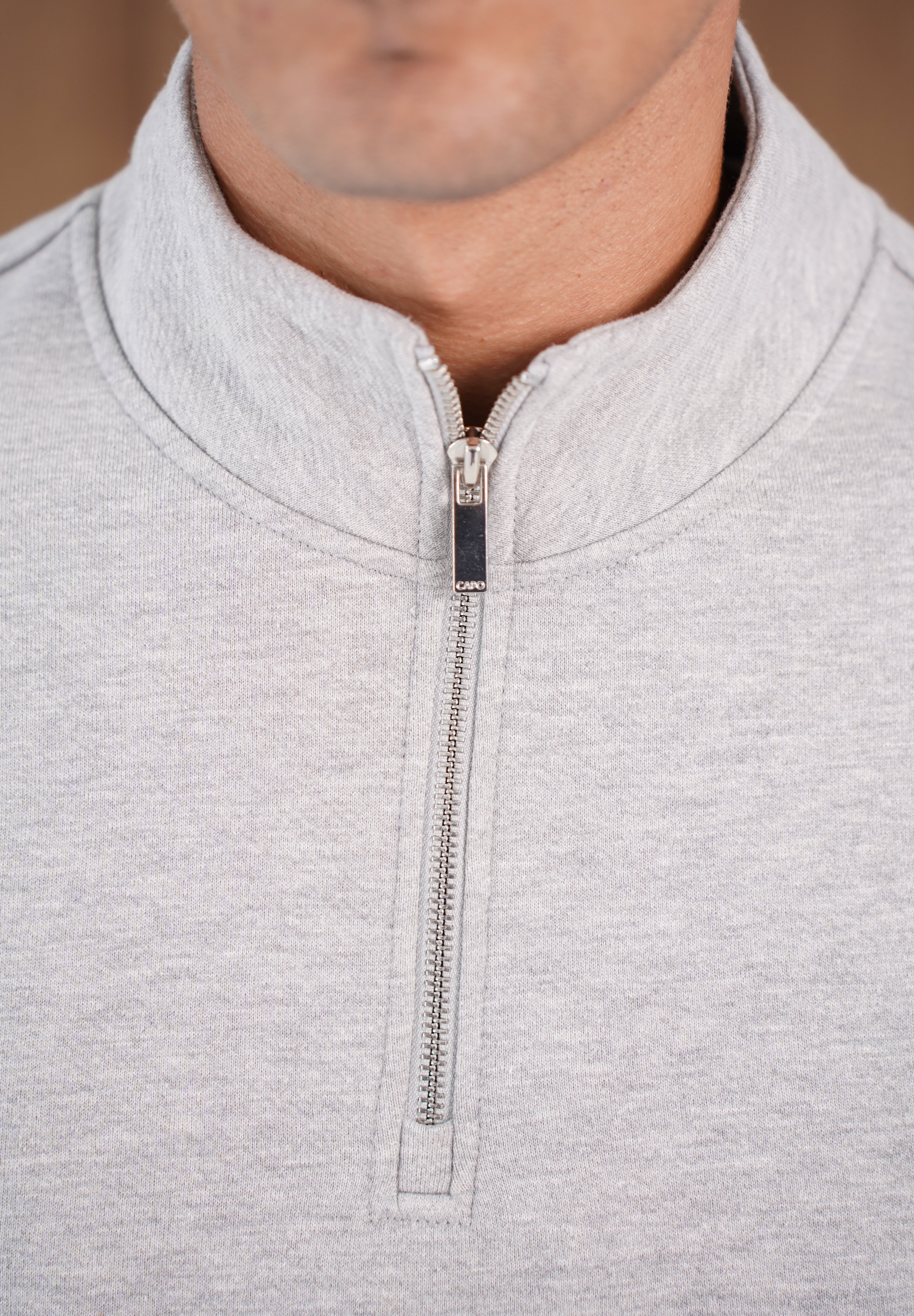 Capo Heavyweight 1/4 Zip Sweatshirt - Light Grey