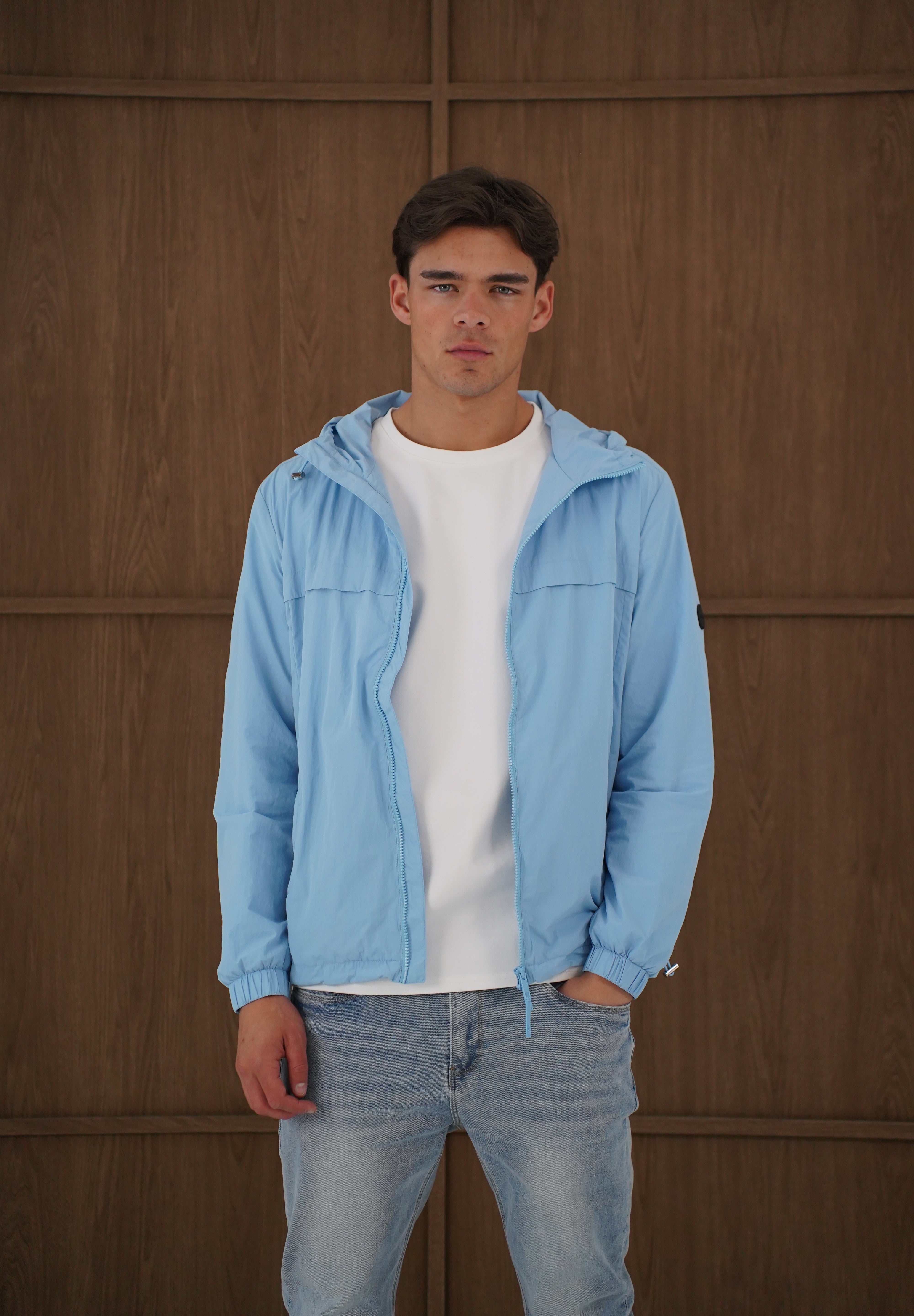 Capo Crinkle Lightweight Jacket - Sky Blue