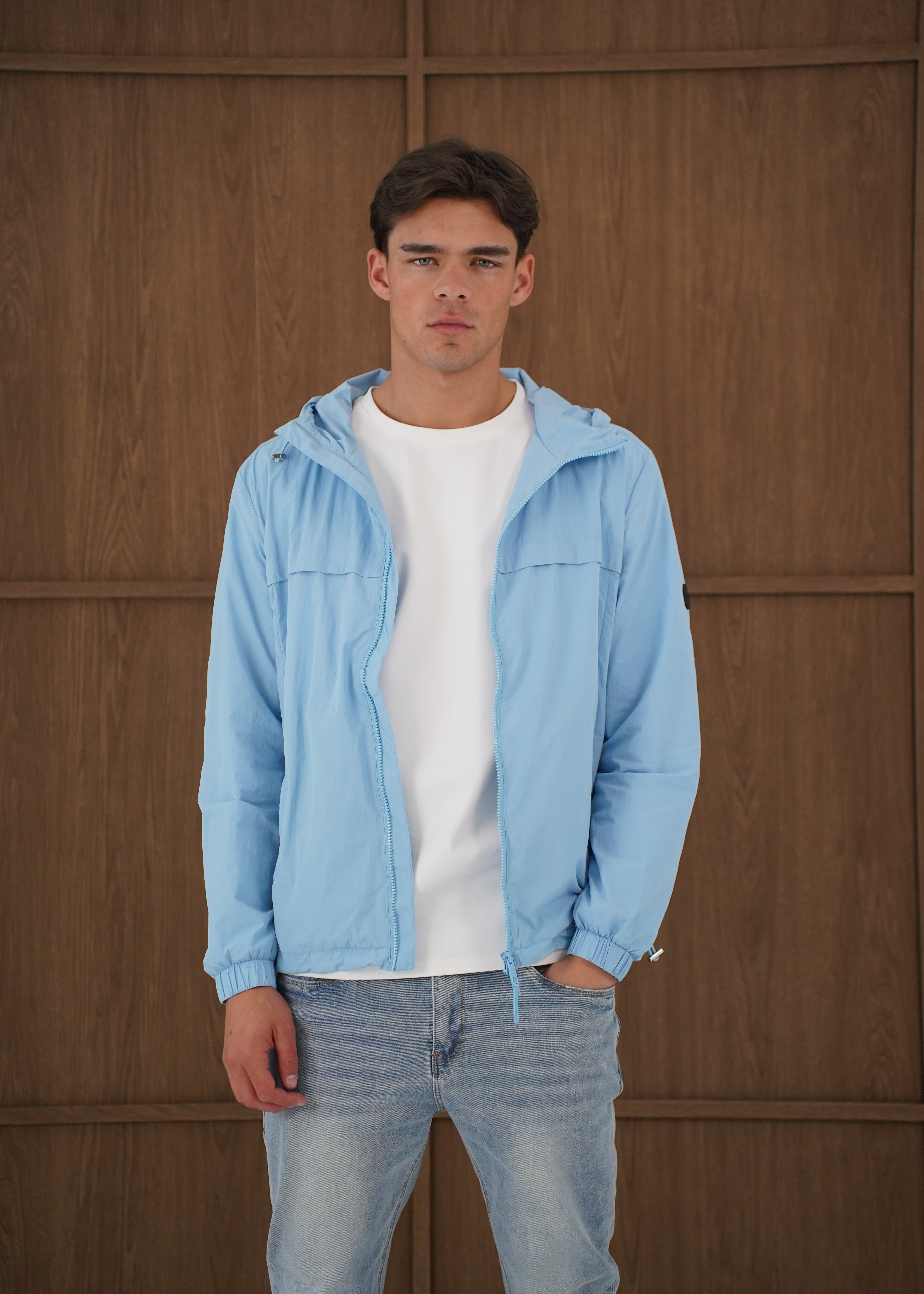 Capo Crinkle Lightweight Jacket - Sky Blue