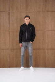 Capo Faux Suede Jacket - Black